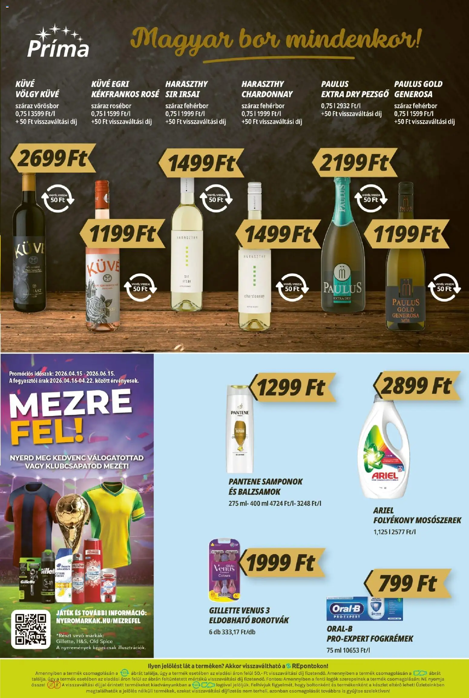 CBA Príma akciós ujság - amely érvényes a következő dátumtól: 16.04.2026 | Oldal: 11 | Termékek: Old spice, Bor, Mosószerek, Só