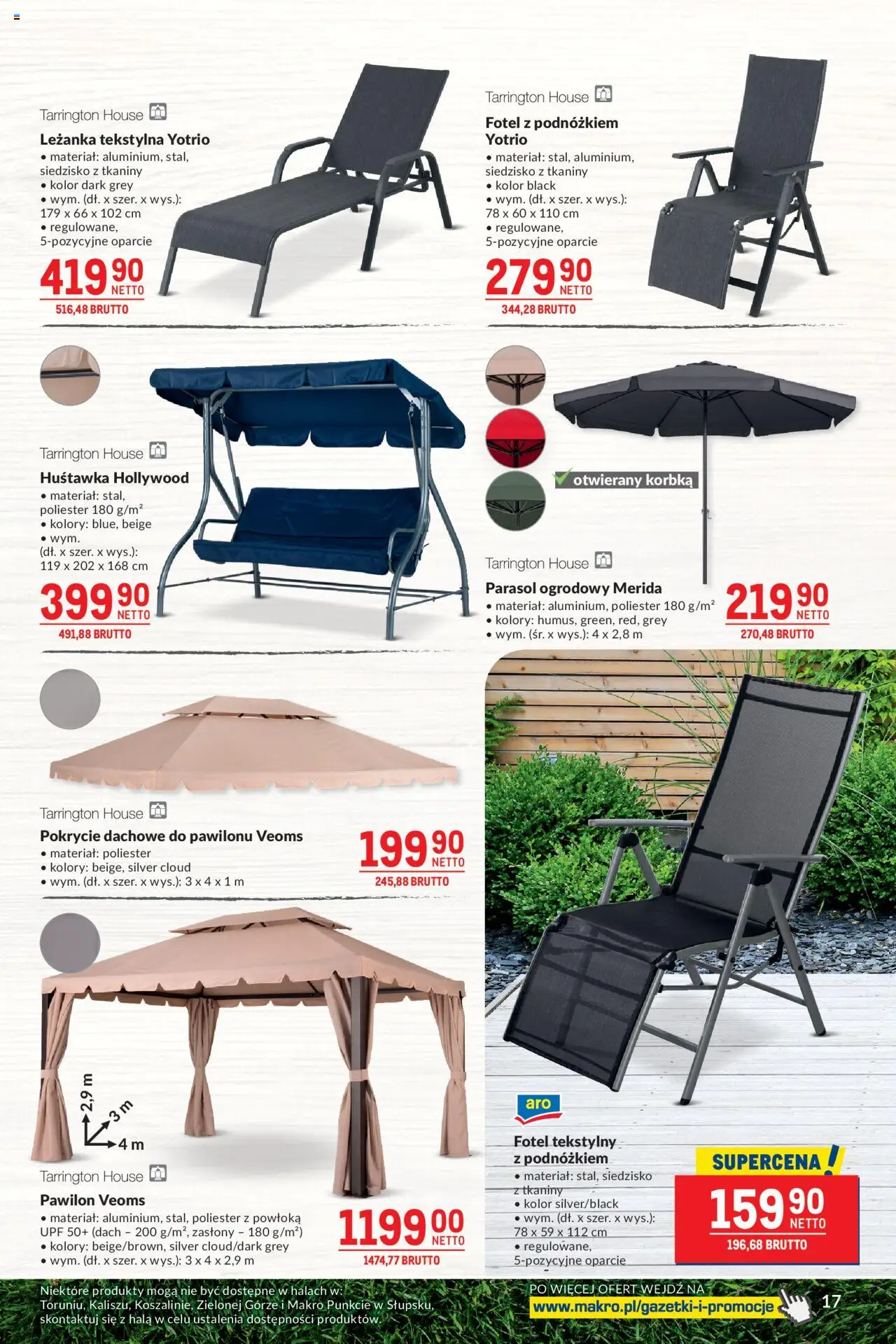 Makro Gazetka - Smakuj chwile z pysznym grillem od 27.05.2025 | Strona: 17 | Produkty: Parasol, Fotel, Zasłony