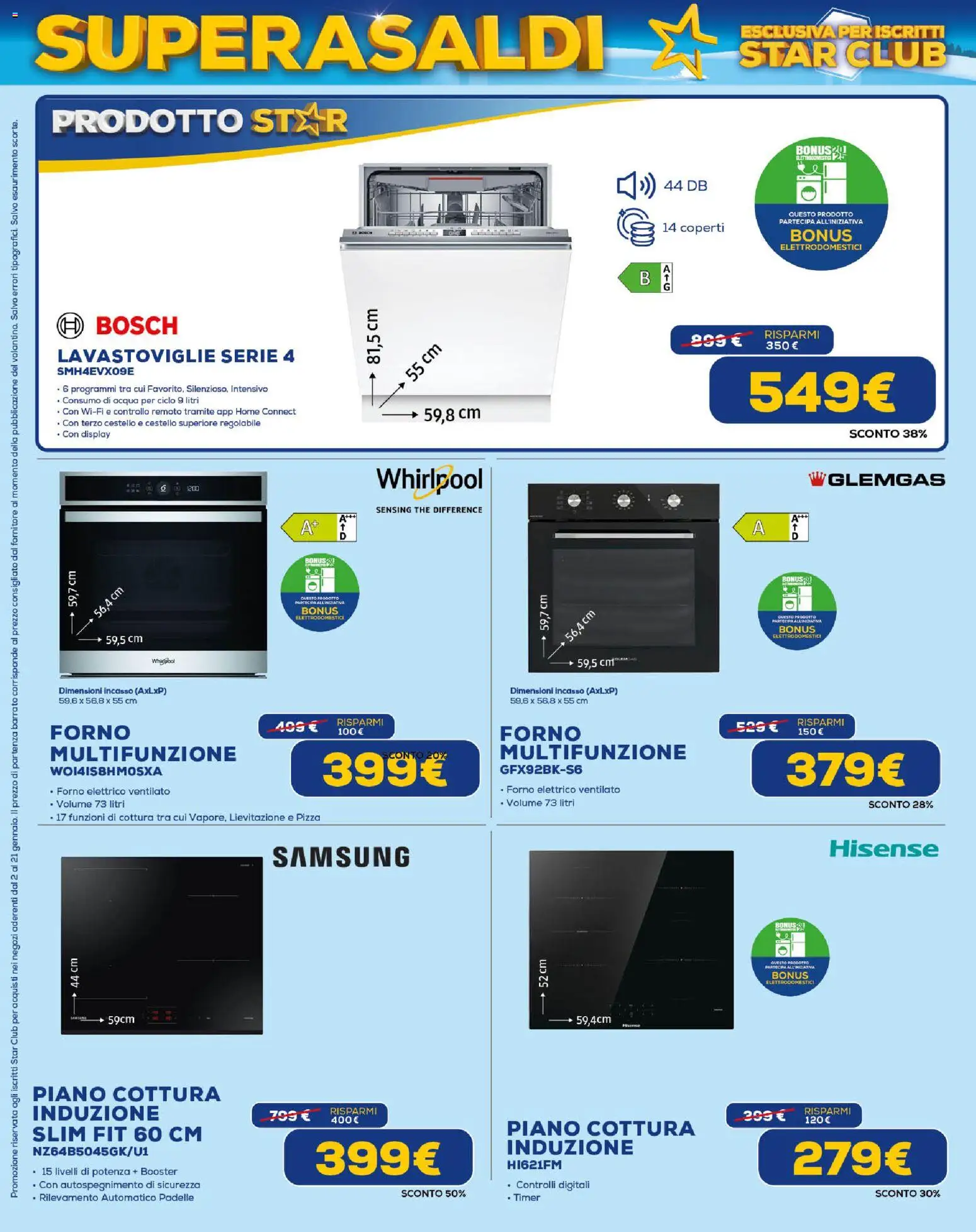 Volantino Euronics del 02.01.2026 | Pagina: 20 | Prodotti: Piano cottura, Lavastoviglie, Forno, Forno elettrico