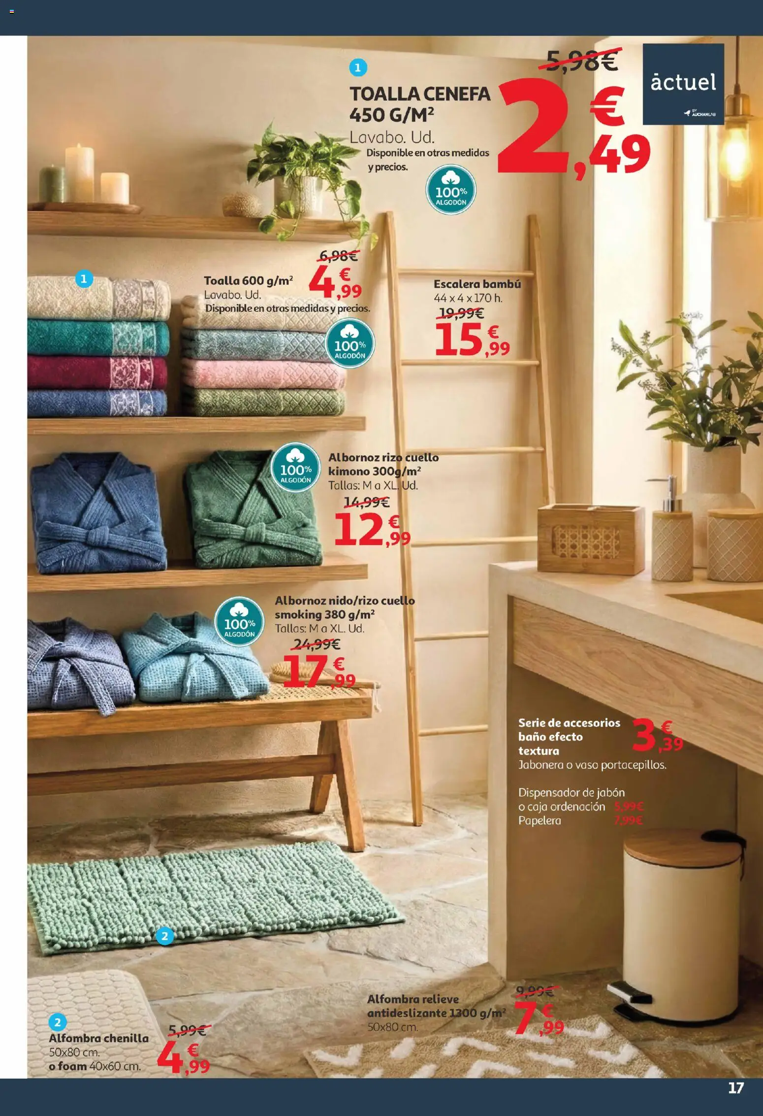 Alcampo -  Canarias │ válido desde el 09.01.2026 | Página: 17 | Productos: Dispensador de jabón, Caja, Baño, Alfombra