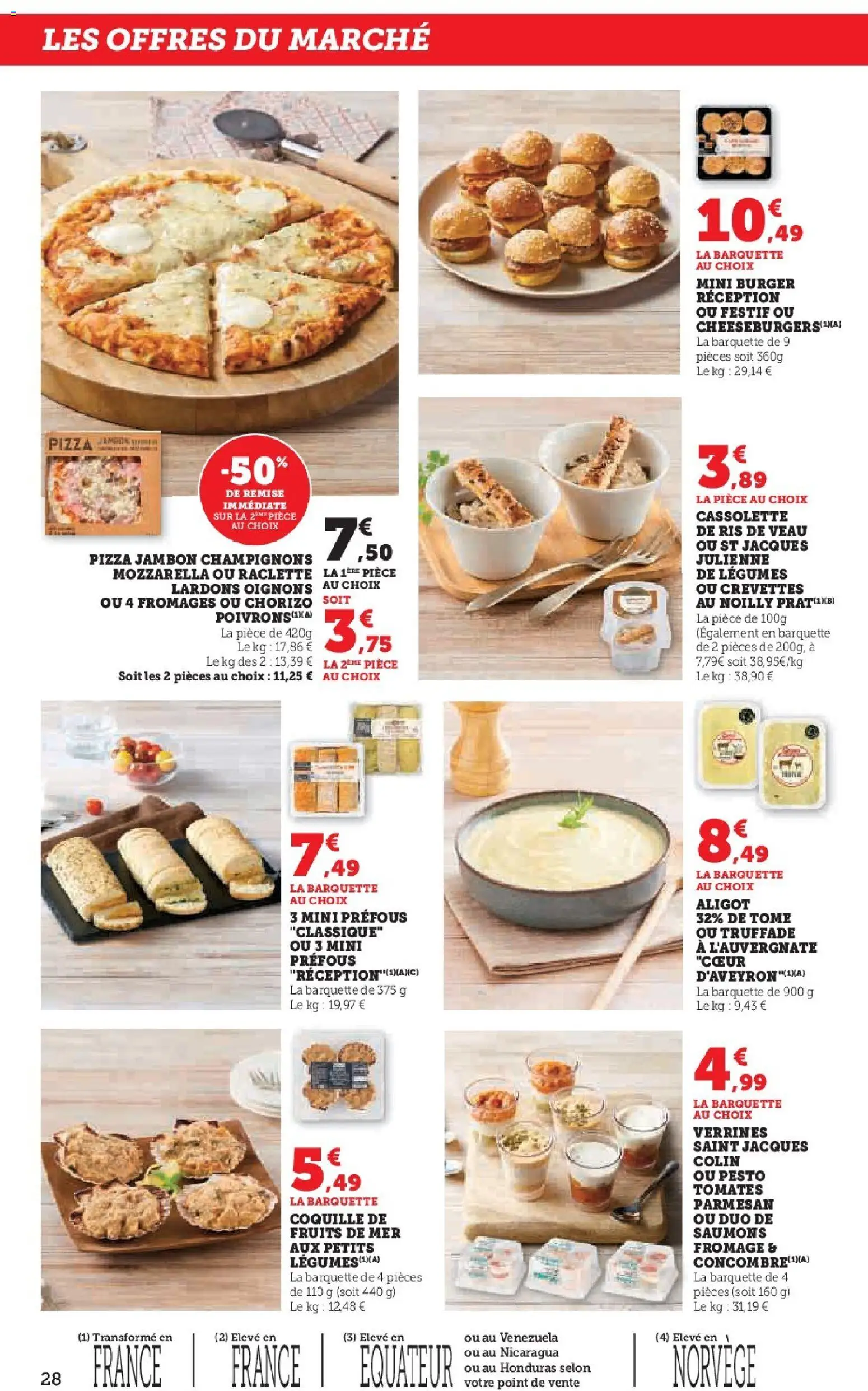 {H1} | Page: 28 | Produits: Crevettes, Parmesan, Verrines, Pizza