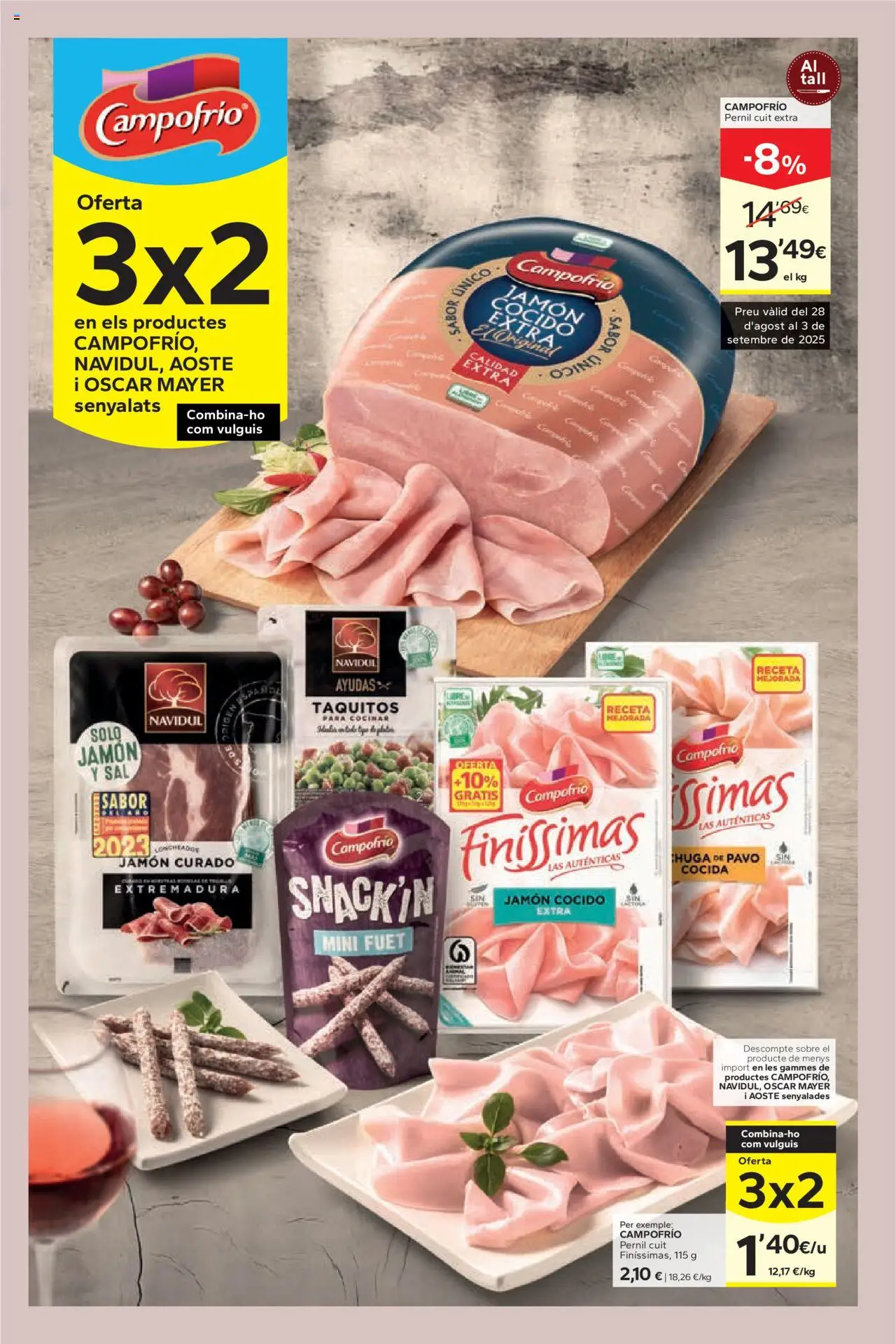 Caprabo - Ofertasses per a la tornada │ válido desde el 28.08.2025 | Página: 9 | Productos: Jamón, Jamón cocido