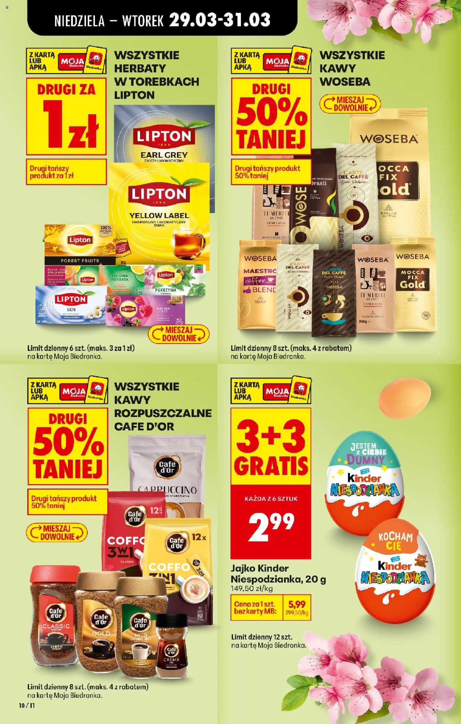Biedronka gazetka od niedzieli od 29.03.2026 | Strona: 14 | Produkty: Karta, Malina, Cappuccino, Herbata