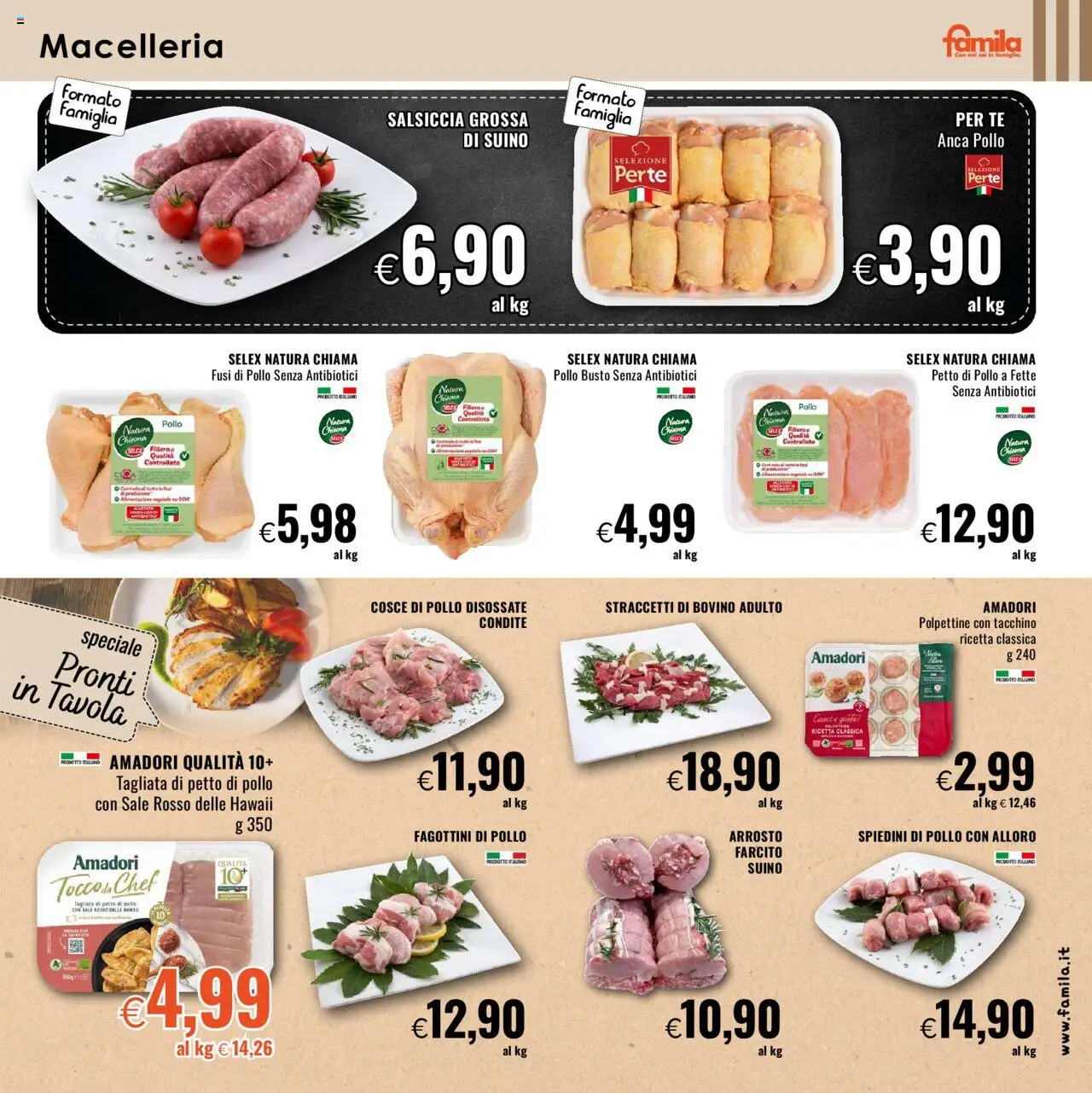 Volantino Famila del 02.10.2025 | Pagina: 3 | Prodotti: Arrosto, Tè, Sale, Salsiccia