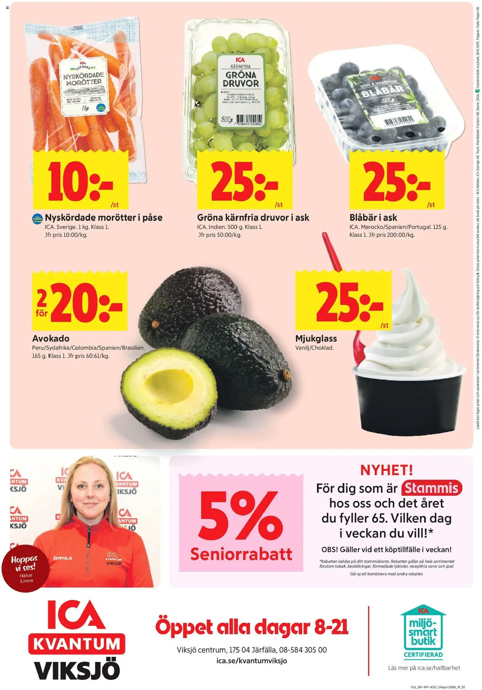 ICA Kvantum reklamblad aktuell från 13.04.2026 | Sida: 10 | Produkter: Galler, Papper, Blåbär