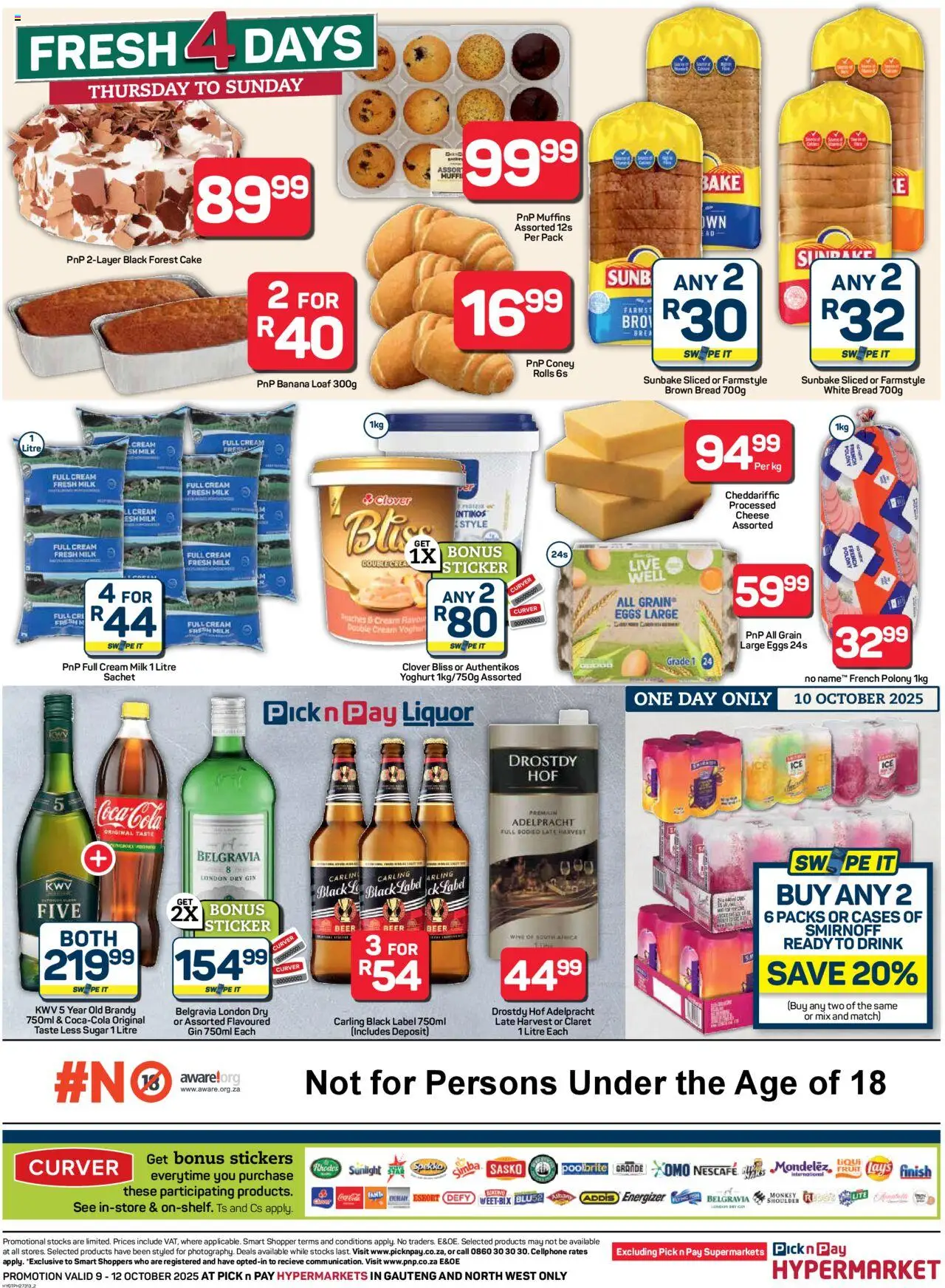 New Pick n Pay catalogue – valid from 09.10.2025 | Page: 2 | Products: Brandy, Cheese, Eggs, Gin