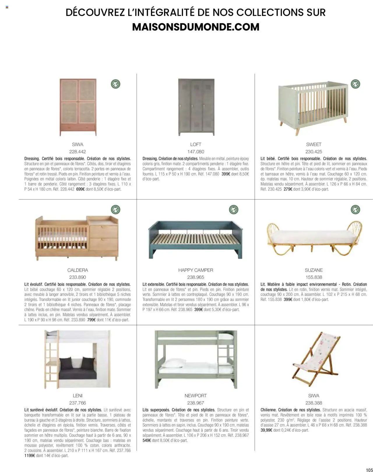 {H1} | Page: 107 | Produits: Mousse, Poignées, Matelas, Sommier