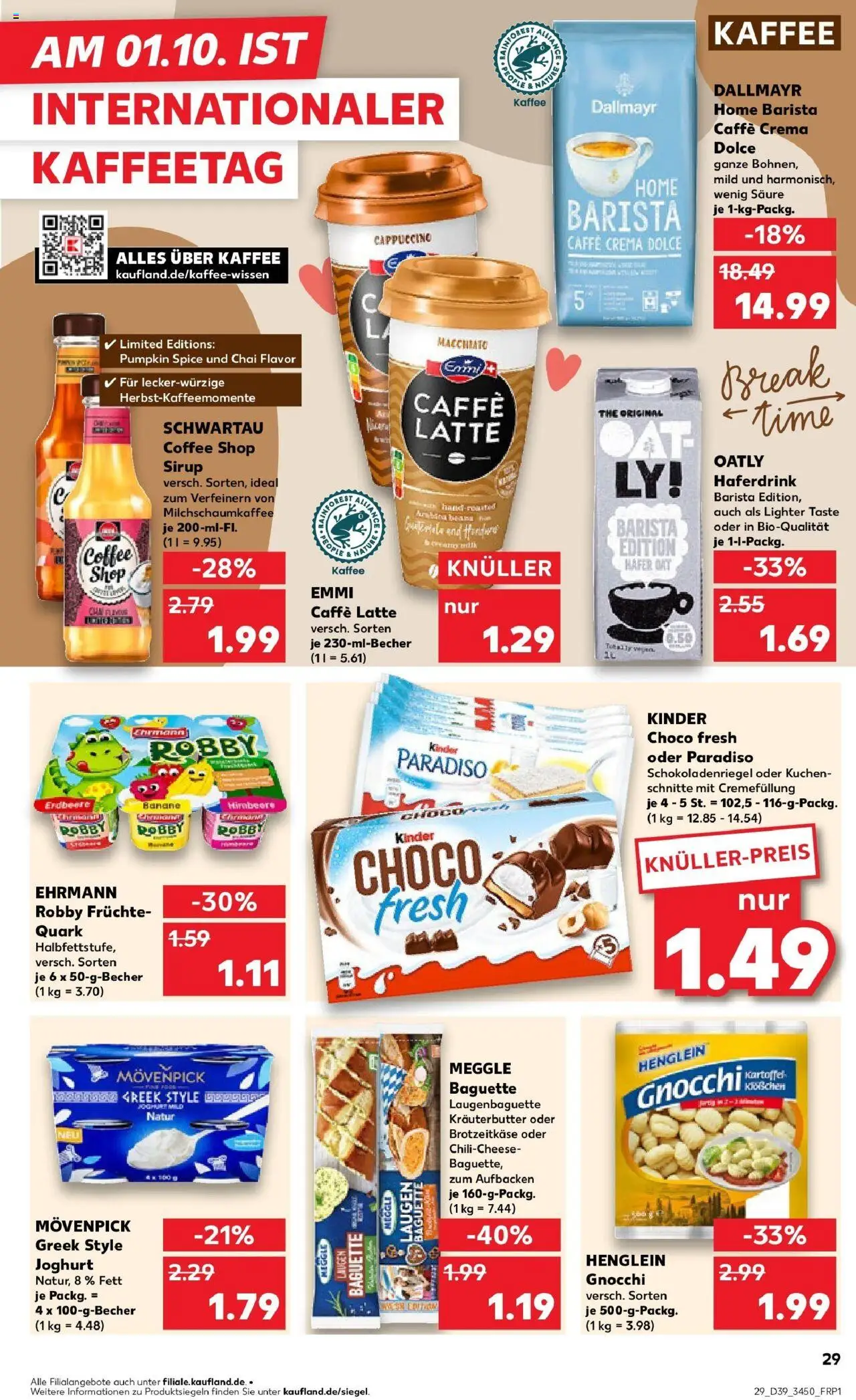 Kaufland prospekt Freital	 – gültig ab 28.09.2025 | Seite: 29 | Produkte: Quark, Haferdrink, Himbeere, Kuchen