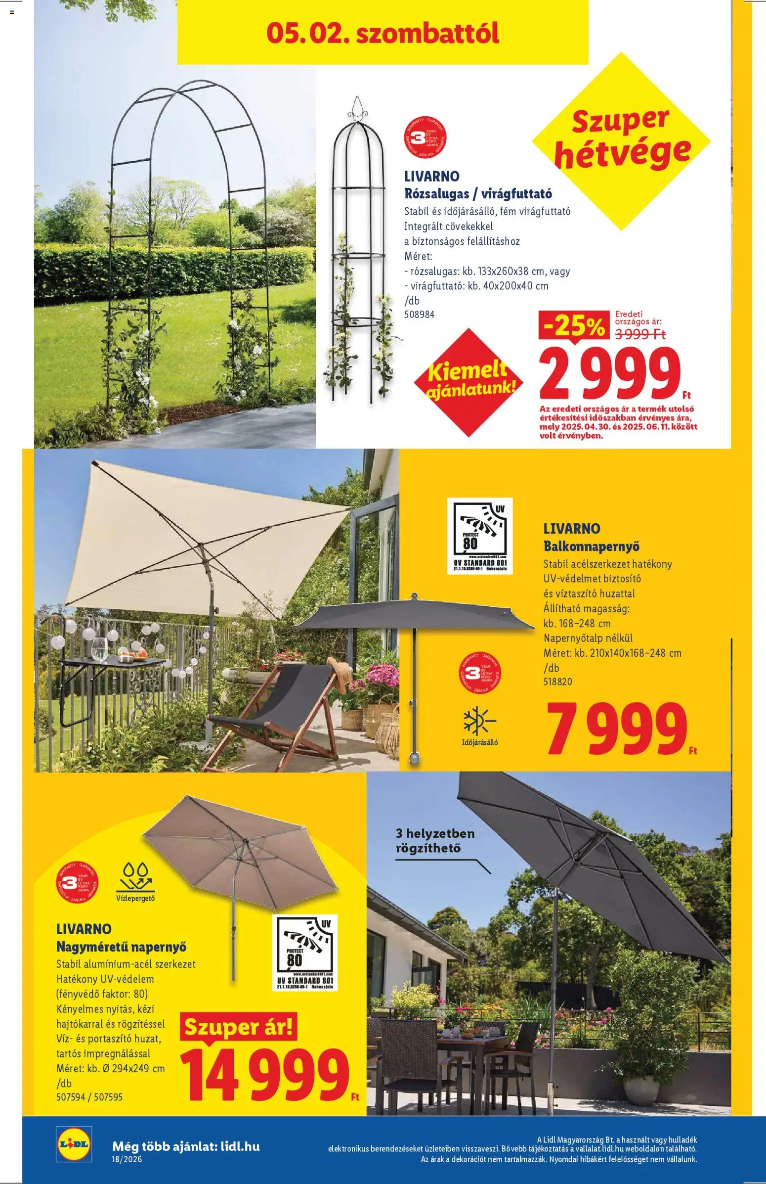 Lidl akciós ujság - amely érvényes a következő dátumtól: 30.04.2026 | Oldal: 14 | Termékek: Fényvédő, Napernyő