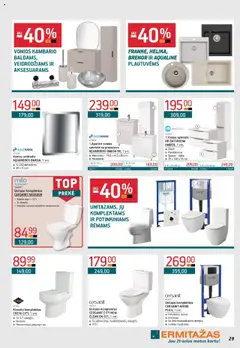 ERMITAŽAS leidinys galioja nuo 01.10.2025 | Puslapis: 29 | Prekių: Spintelė, Veidrodis, Unitazas