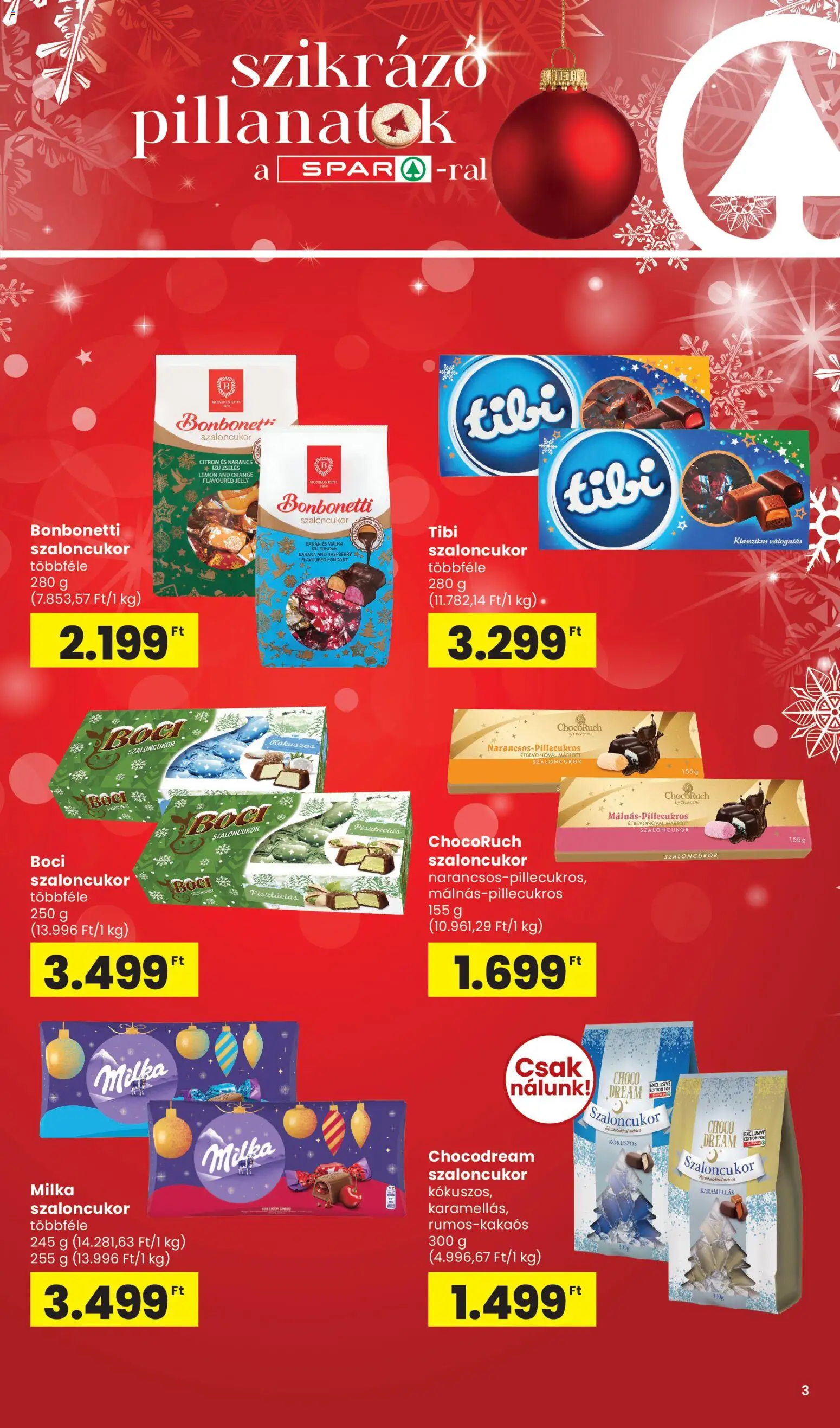 Spar akciós ujság - amely érvényes a következő dátumtól: 06.11.2025 | Oldal: 3 | Termékek: Málna, Szaloncukor, Narancs, Citrom