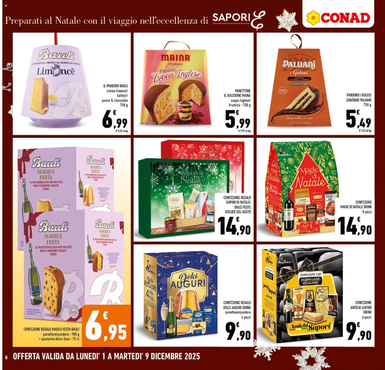 Volantino Conad del 01.12.2025 | Pagina: 6 | Prodotti: Limone, Pandoro, Spumante, Parmigiano reggiano