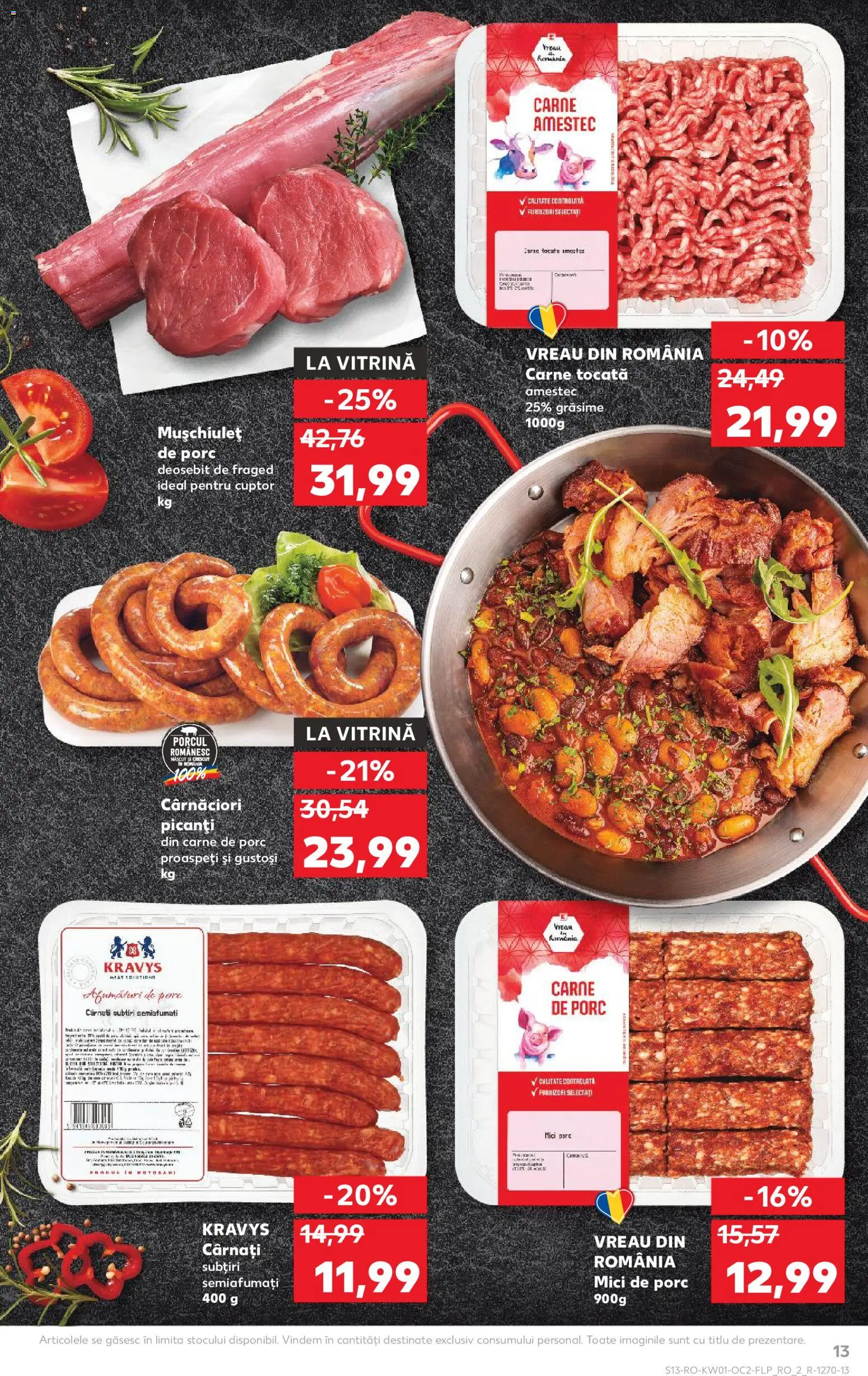 Noul catalog Kaufland – valabil de la 31.12.2025 | Pagină: 13 | Produse: Vitrină, Carne De Porc, Carne tocată, Cârnați
