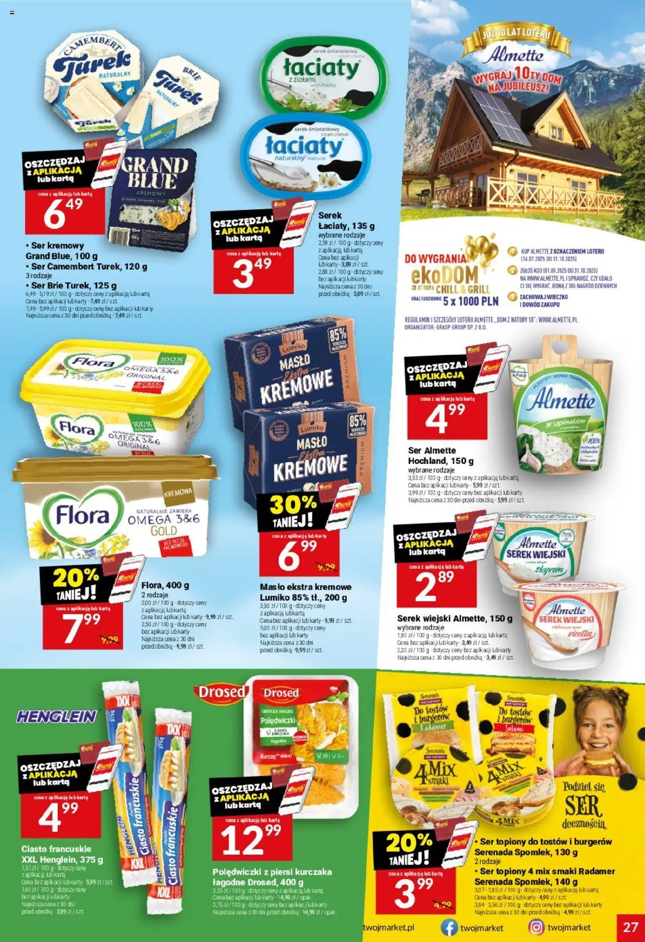 Twój Market Gazetka od 22.10.2025 | Strona: 27 | Produkty: Karta, Piersi, Ciasto, Ser brie
