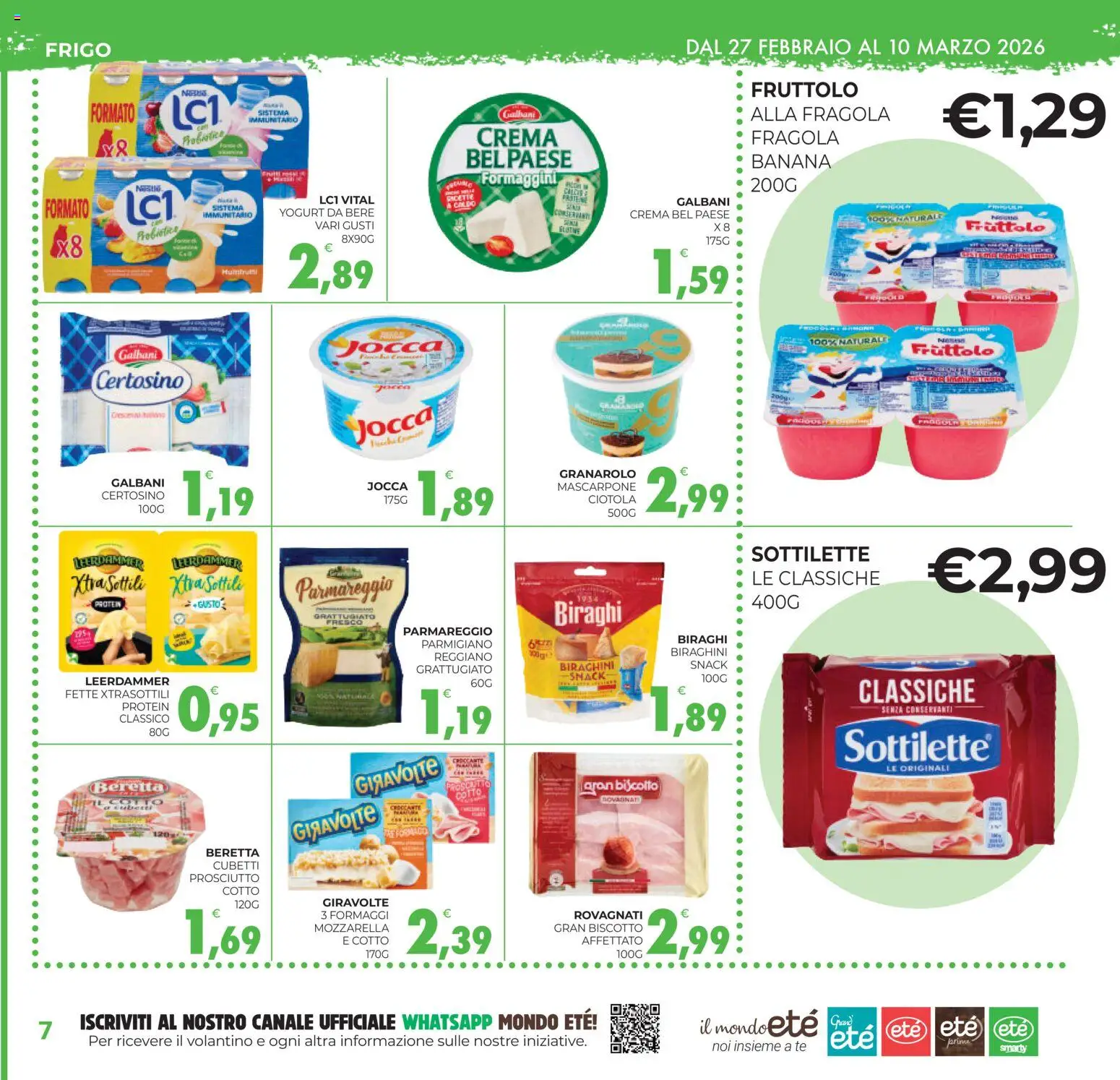 Volantino Eté del 27.02.2026 | Pagina: 7 | Prodotti: Yogurt, Prosciutto, The, Mascarpone
