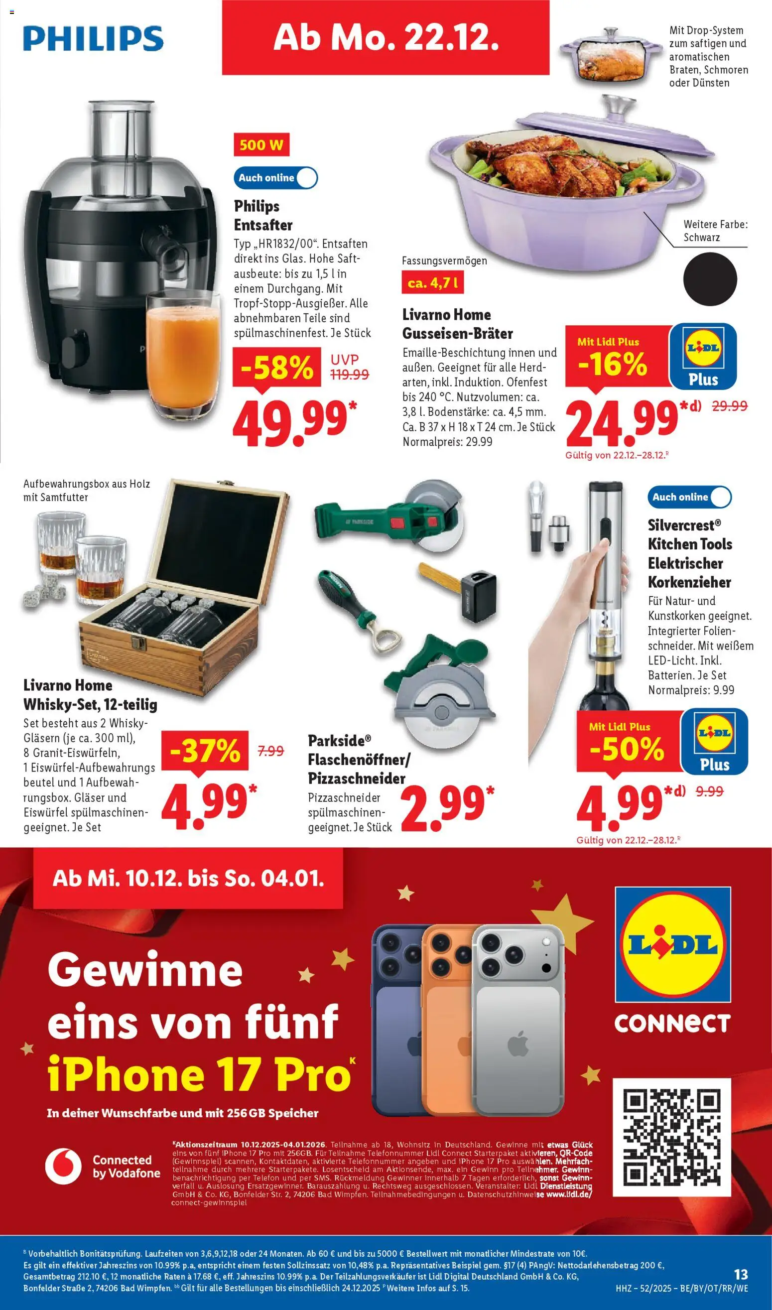 Lidl Prospekt Köln – gültig ab 22.12.2025 | Seite: 23 | Produkte: Whisky, Entsafter, Iphone, Telefon