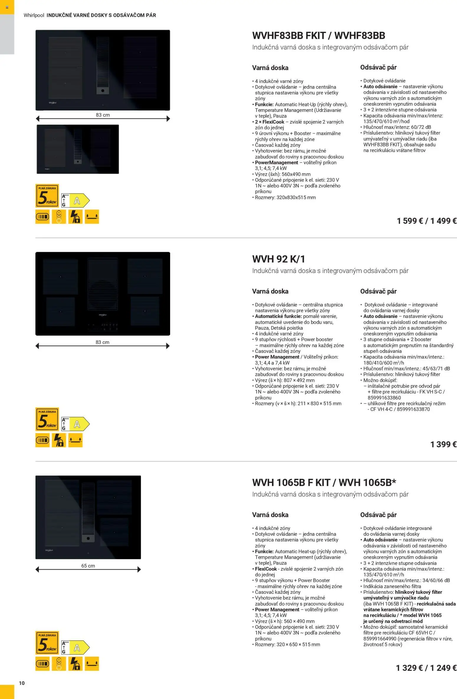 Nové Whirlpool akcie – leták je platný od 12.11.2025 | Strana: 10 | Produkty: Indukčná varná doska, Odsávač pár, Varná doska