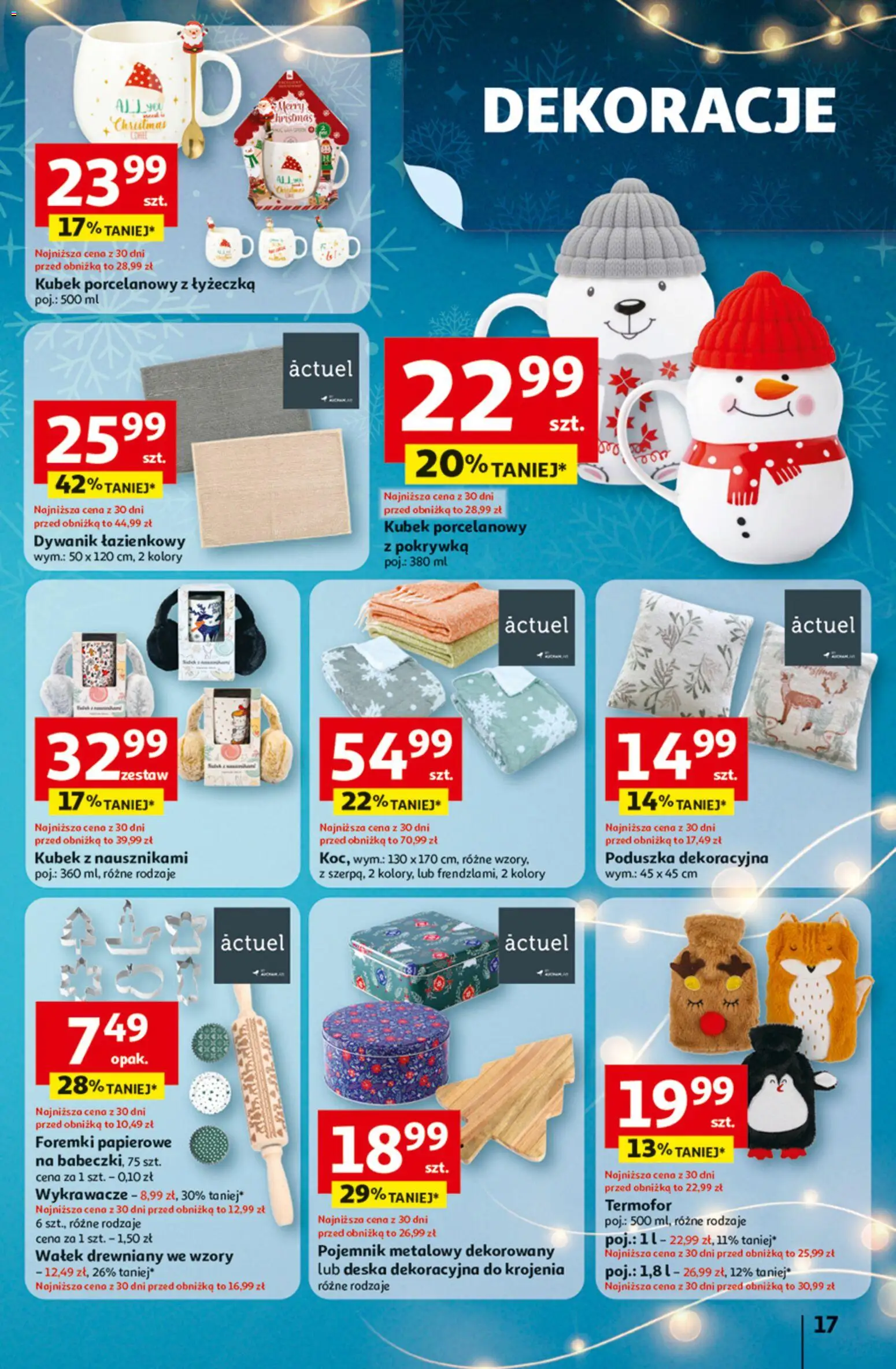 Auchan Black Friday od 27.11.2025 | Strona: 17 | Produkty: Dywanik łazienkowy, Poduszka