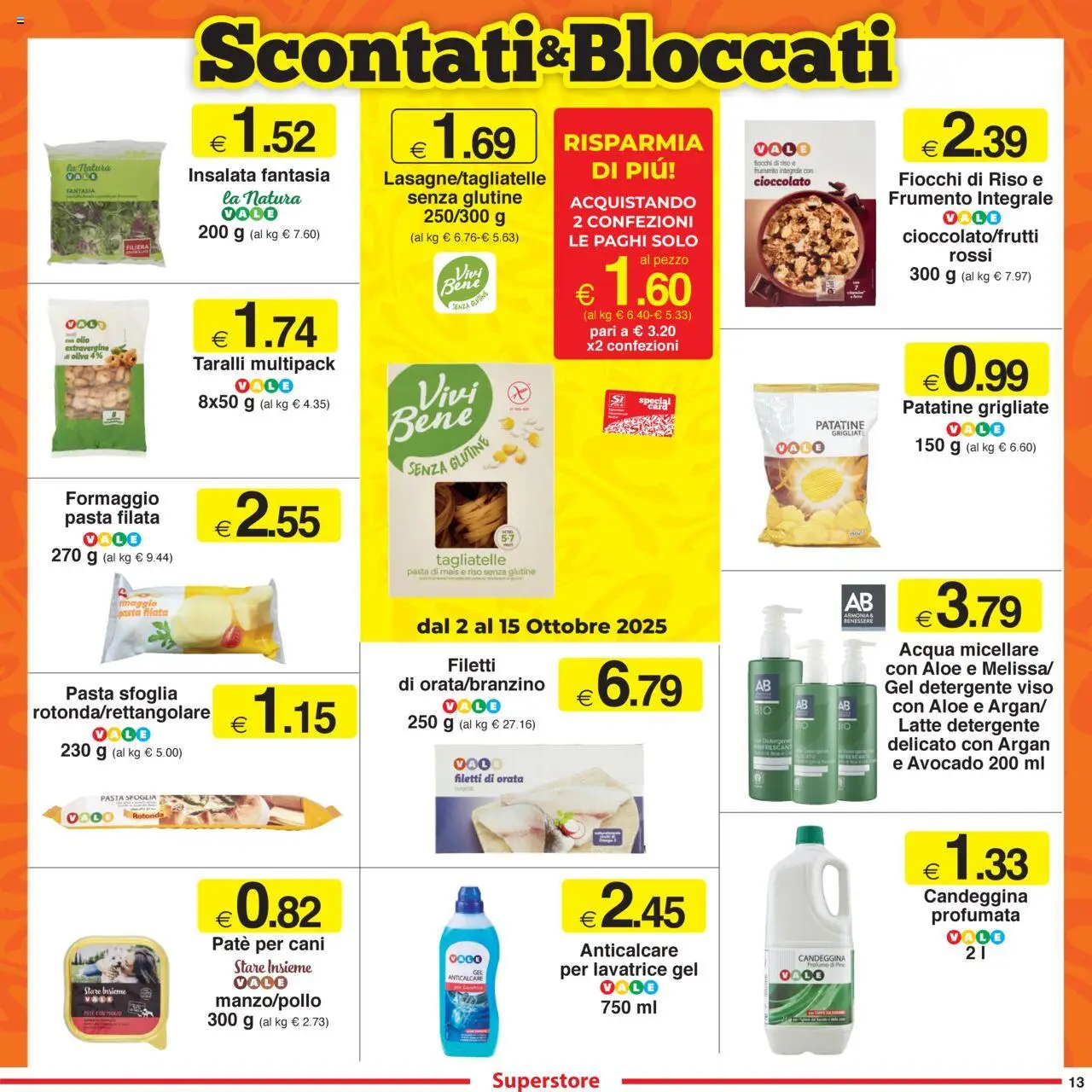 Volantino Sì con Te del 02.10.2025 | Pagina: 13 | Prodotti: Fiocchi, Insalata, Avocado, Taralli