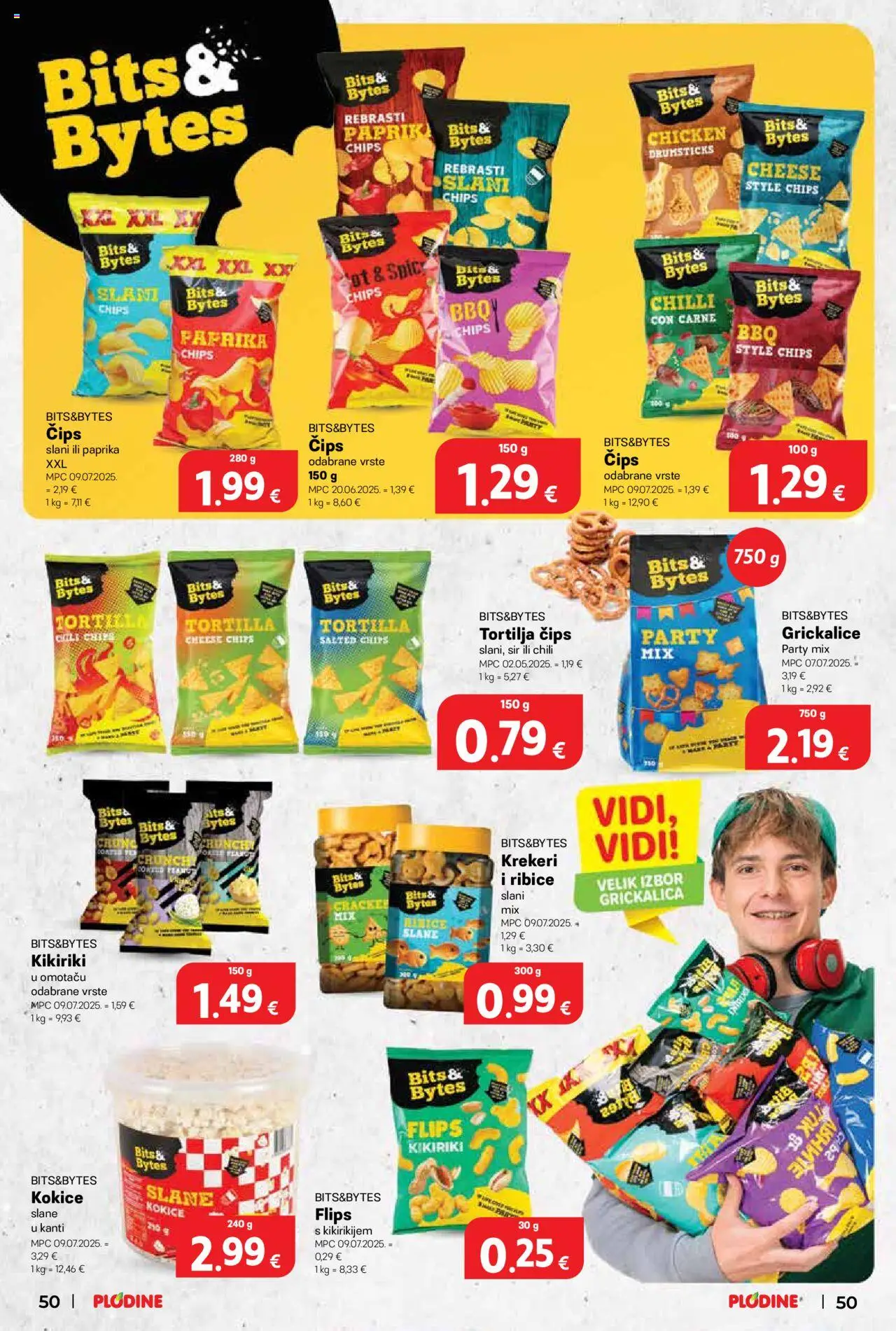 Plodine katalog | vrijedi od 22.10.2025 | Stranica: 50 | Proizvodi: Paprika, Čips, Kokice, Krekeri