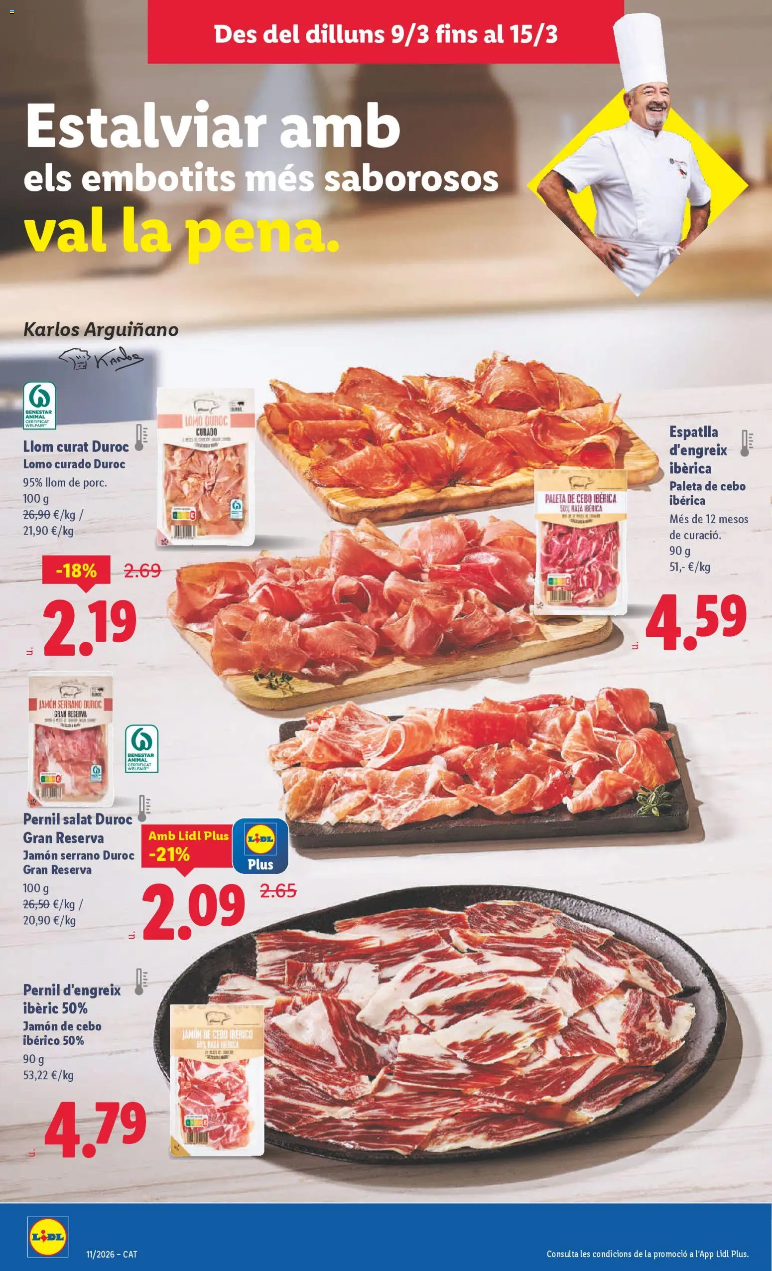 Lidl folleto │ válido desde el 09.03.2026 | Página: 12 | Productos: Jamón serrano, Jamón