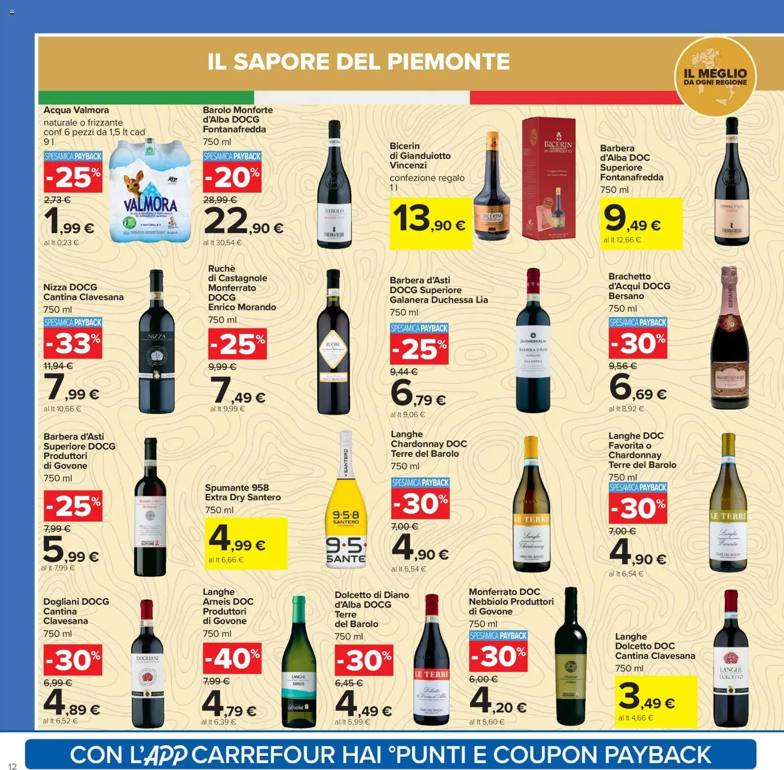 Volantino Carrefour del 16.12.2025 | Pagina: 12 | Prodotti: Acqua, Spumante