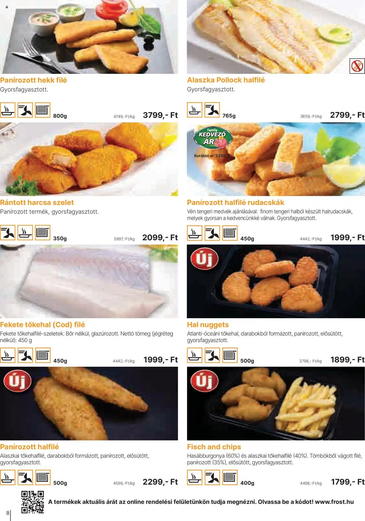 Family Frost akciós ujság - amely érvényes a következő dátumtól: 01.05.2025 | Oldal: 8 | Termékek: Nuggets, Bor, Hal, Hasábburgonya