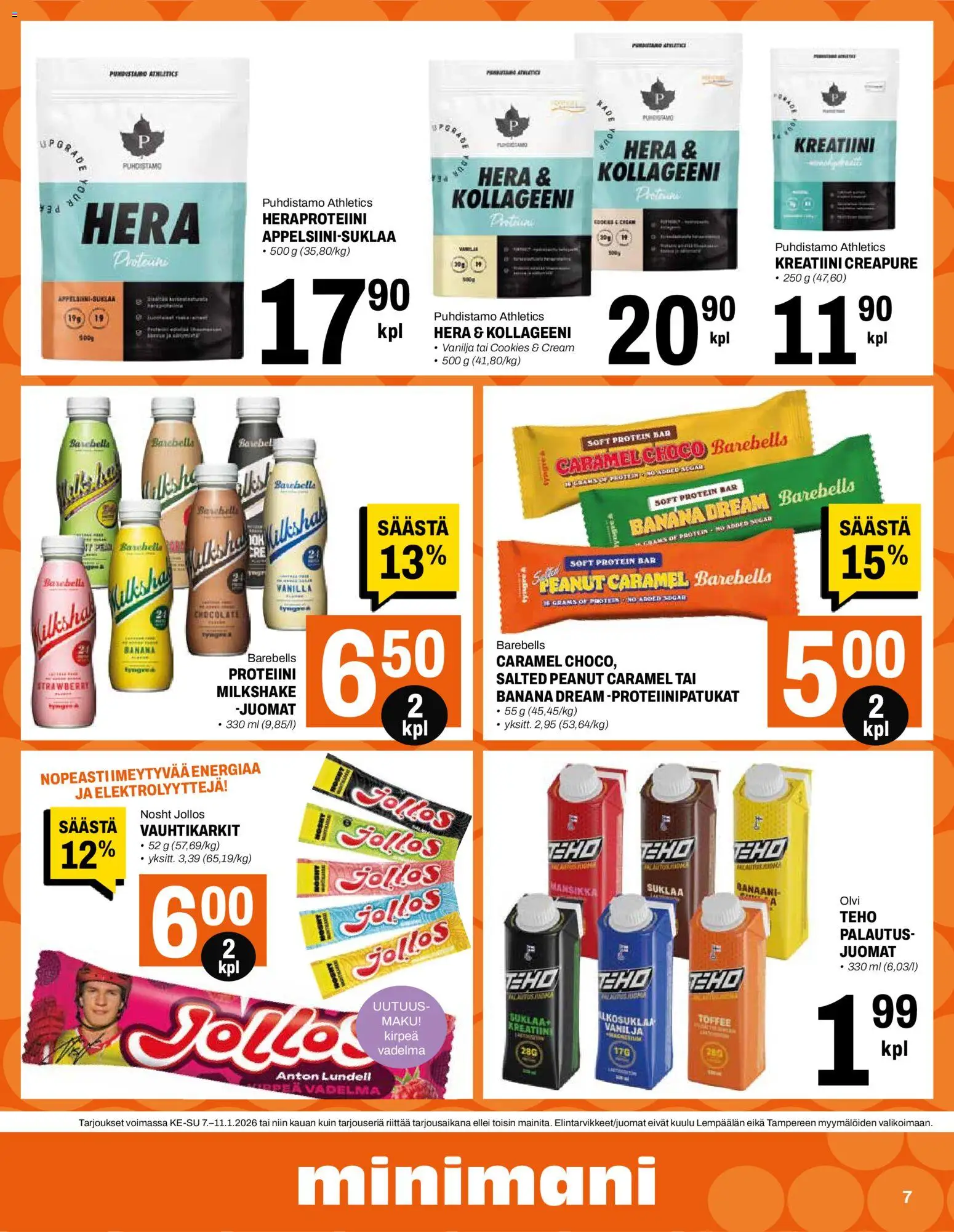 Minimani tarjoukset – voimassa 07.01.2026 alkaen | Sivu: 7 | Tuotteet: Vadelma, Suklaa