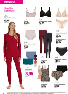 Bambualuspaita tai -leggingsit, Bambualuspaita tai -leggingsit. Myös musta. – voimassa 24.09.2025 alkaen | Sivu: 52 | Tuotteet: Rintaliivit, Leggingsit, Alushousut
