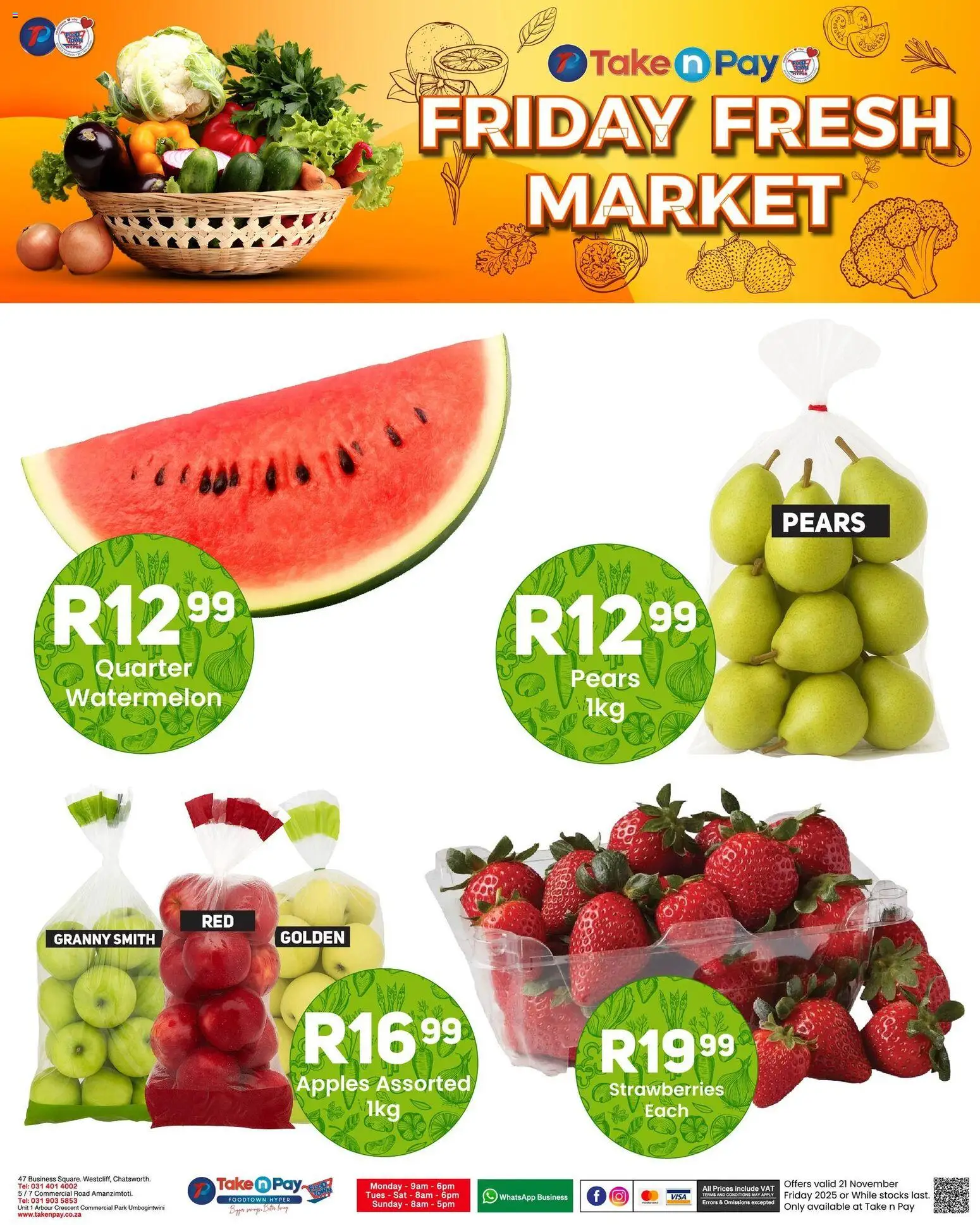 New Take n Pay catalogue – valid from 21.11.2025 | Page: 14 | Products: Pears, Apples, Strawberries
