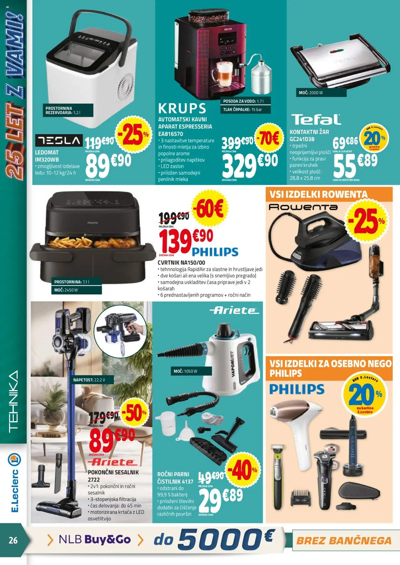 E.leclerc katalog │ velja od 06.08.2025 | Stran: 26 | Izdelki: Zar, Krtaca, Ledomat, Sesalnik