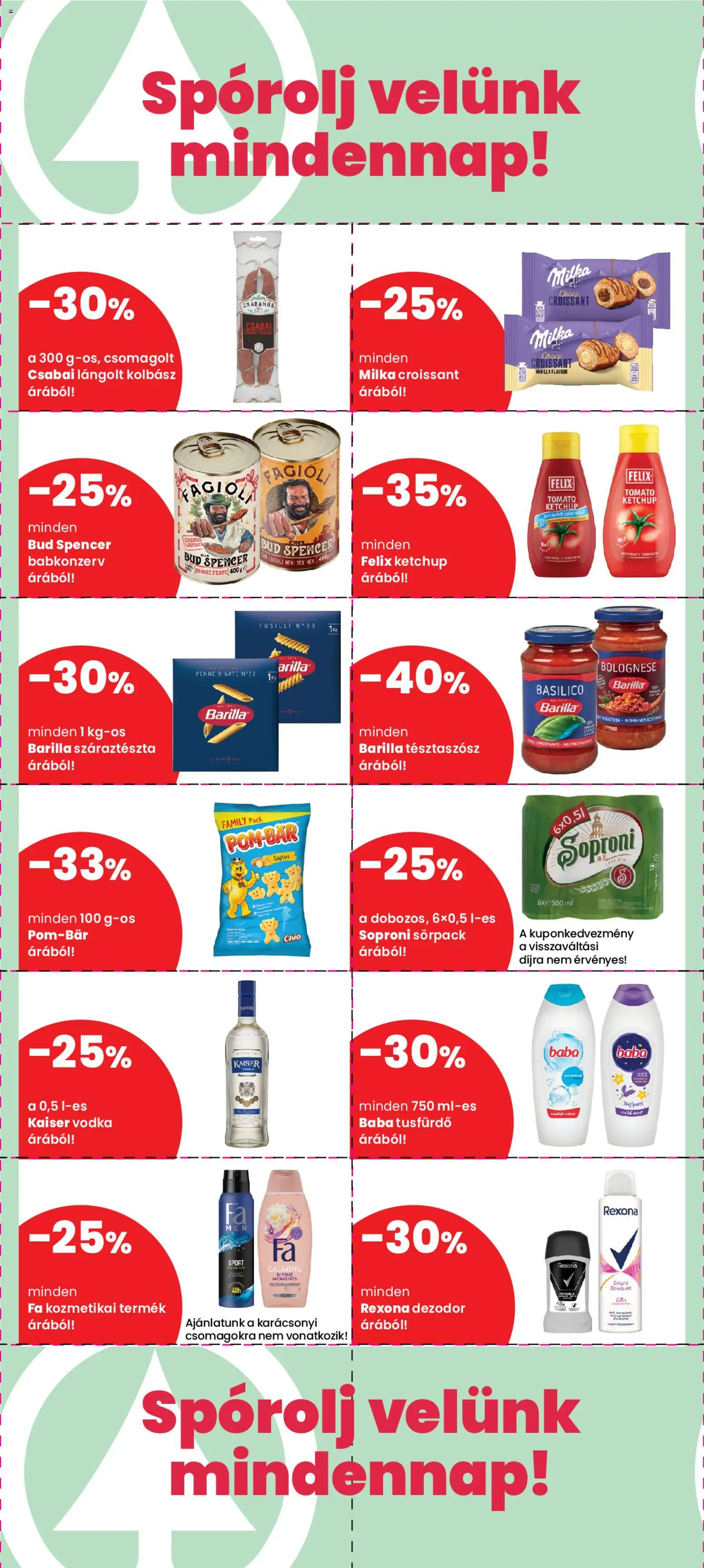 Spar akciós ujság - amely érvényes a következő dátumtól: 01.12.2025 | Oldal: 2 | Termékek: Penne, Dezodor, Vodka, Cukor