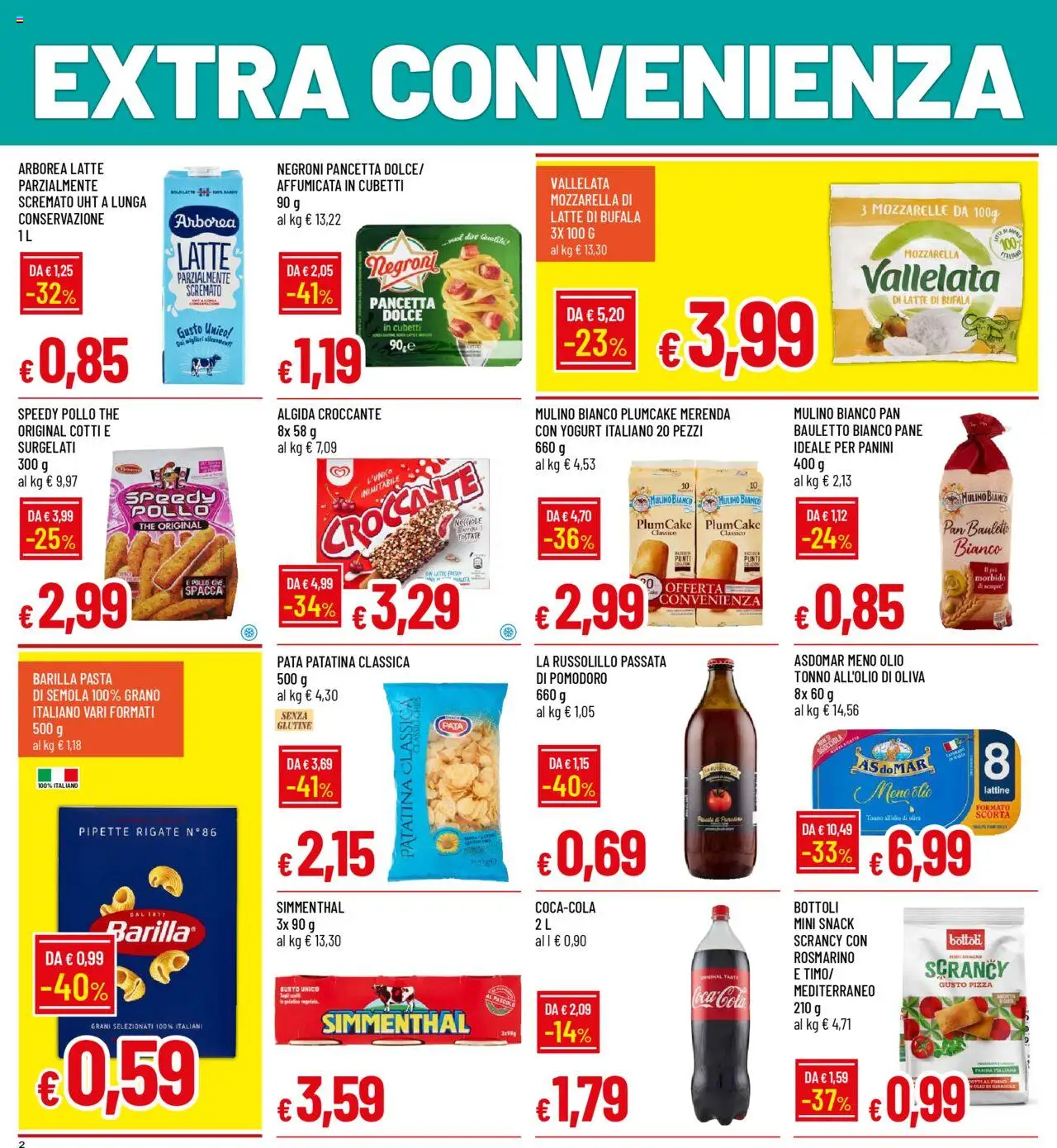 Volantino Famila del 18.08.2025 | Pagina: 2 | Prodotti: Mozzarella, Olio, Farina, Pasta