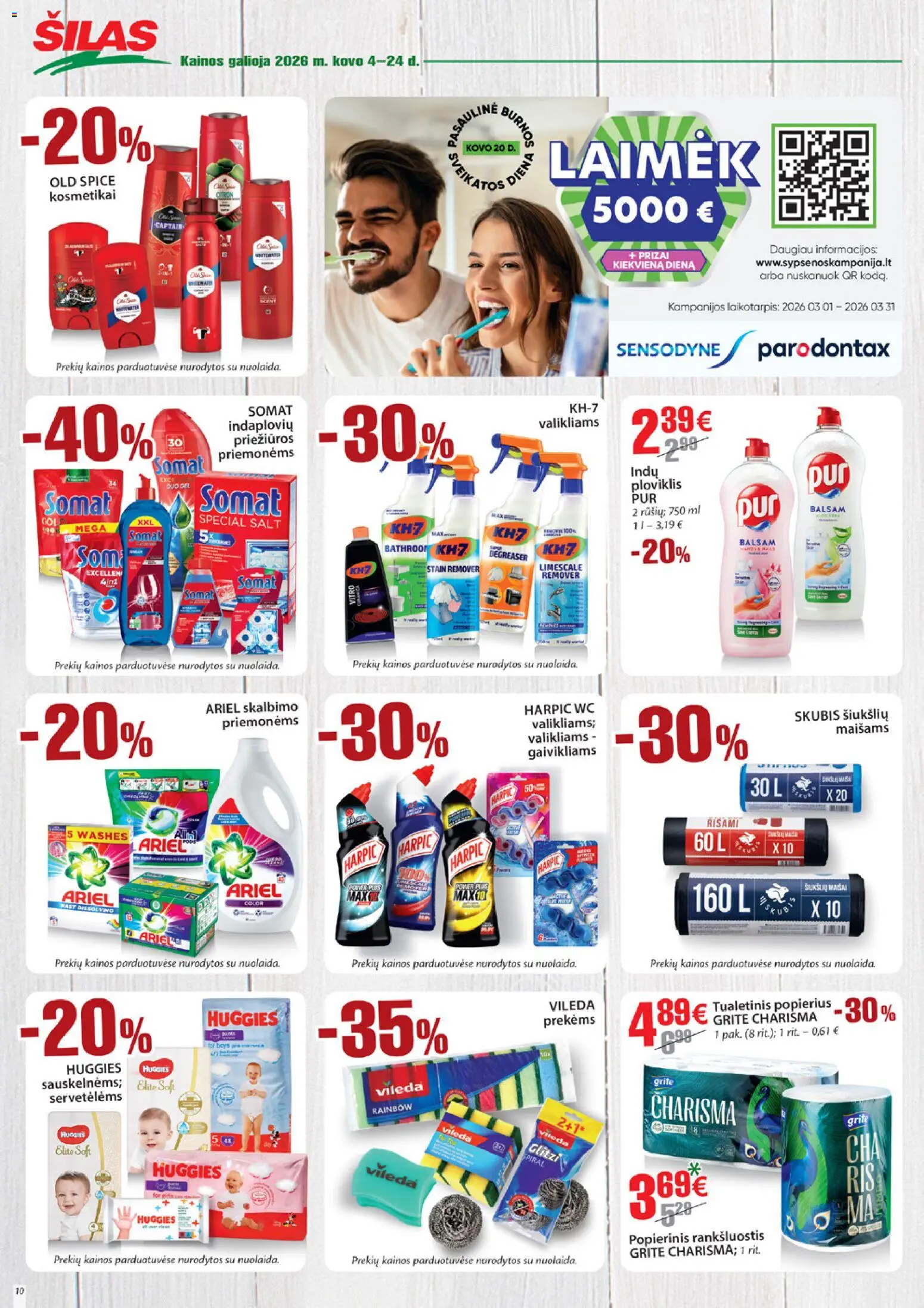 Šilas akcijos nuo 04.03.2026 | Puslapis: 10 | Prekių: Rankšluostis, Wc, Ploviklis, Tualetinis popierius