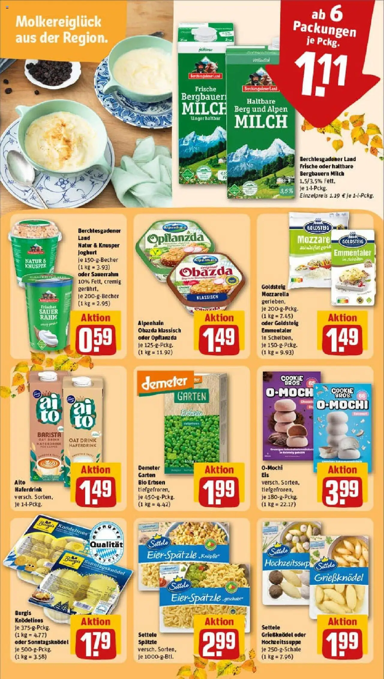 Rewe prospekt Würzburg	 – gültig ab 13.10.2025 | Seite: 19 | Produkte: Milch, Joghurt, Eis, Erbsen