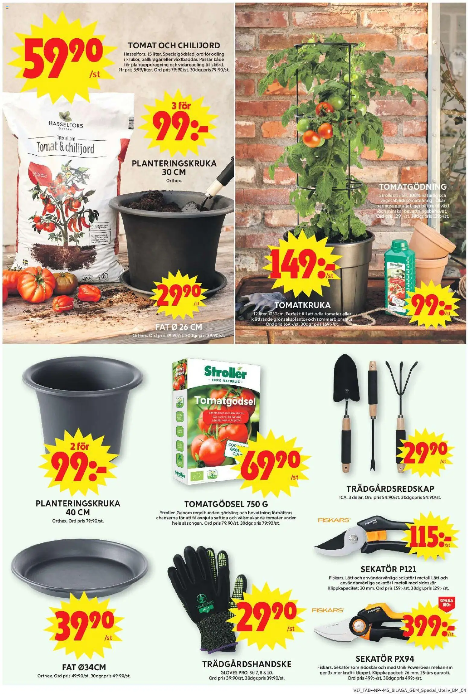 ICA Maxi reklamblad aktuell från 20.04.2026 | Sida: 21 | Produkter: Sekatör, Jord, Specialjord, Tomater
