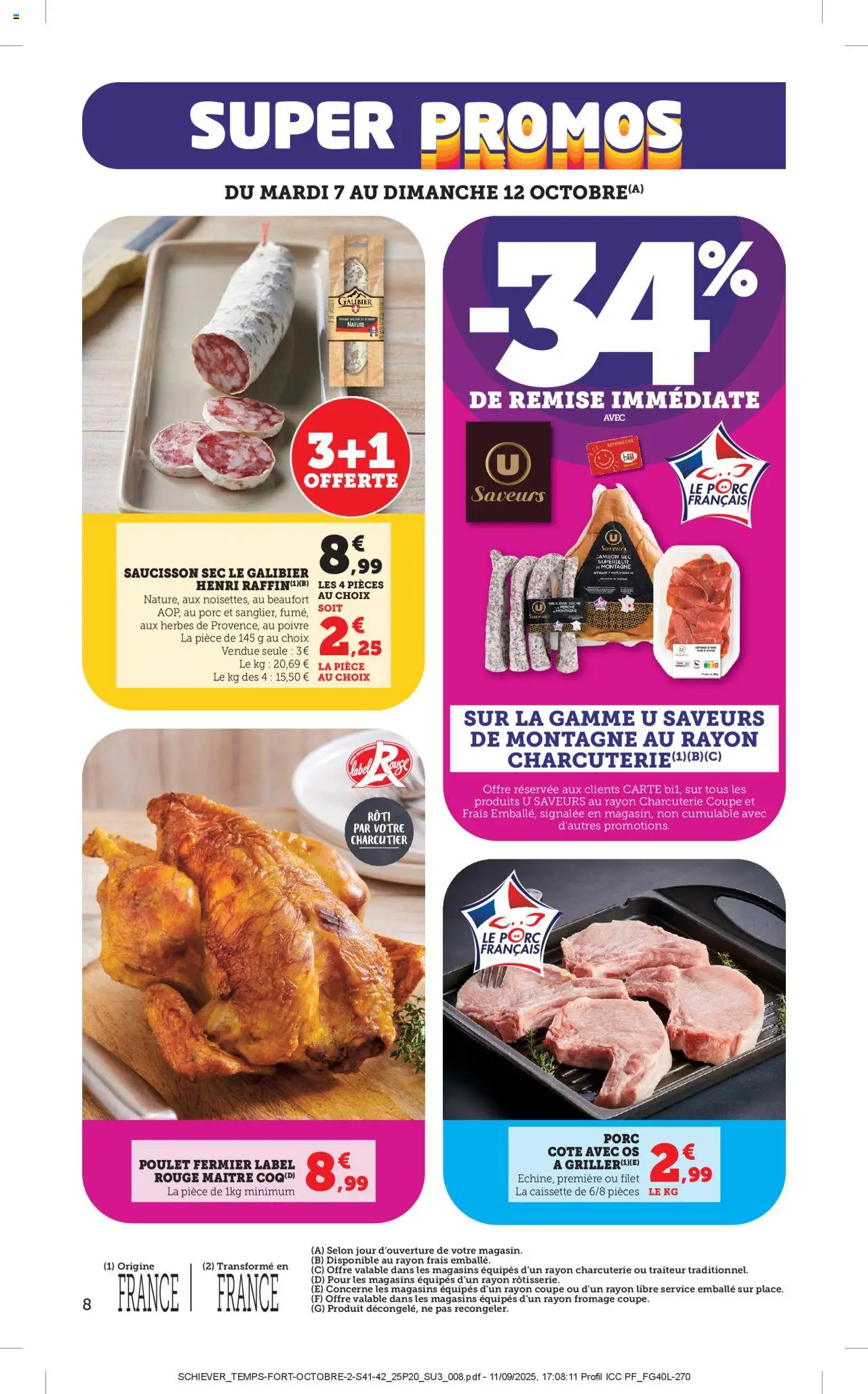 {H1} | Page: 8 | Produits: Saucisson, Beaufort, Poivre, Fromage