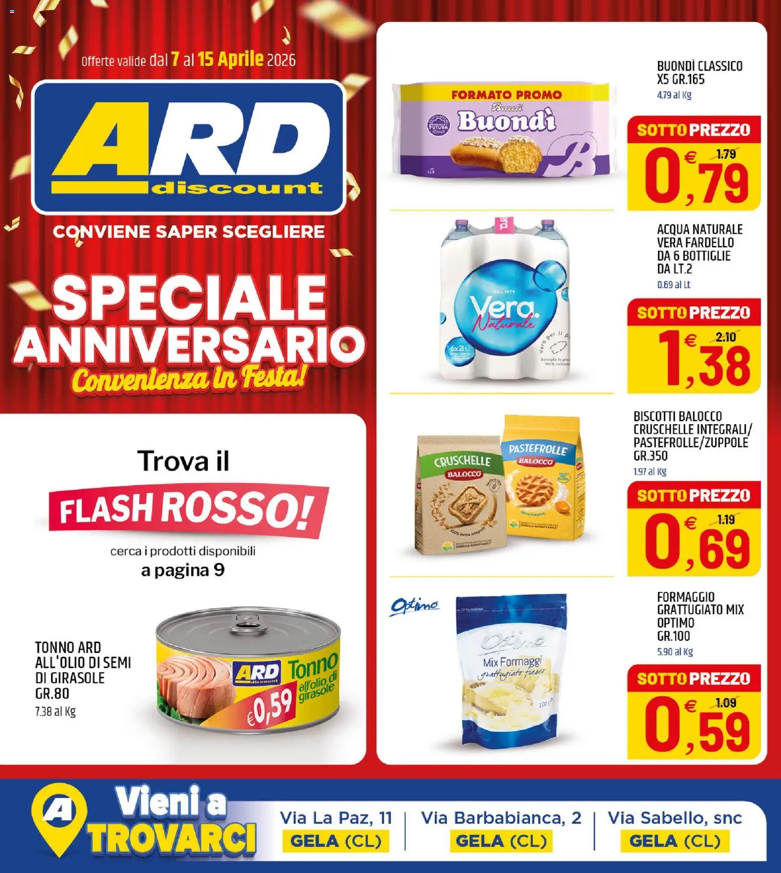 Volantino ARD Discount del 07.04.2026 | Pagina: 20 | Prodotti: Acqua, Formaggio, Tonno, Bottiglia