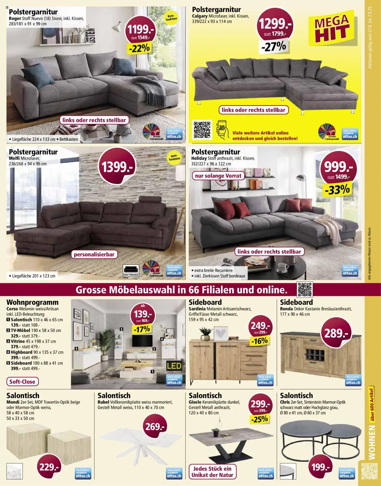 Otto's Aktionen ab 27.08.2025 | Seite: 9 | Produkte: Highboard, Vitrine, Bett, Sideboard