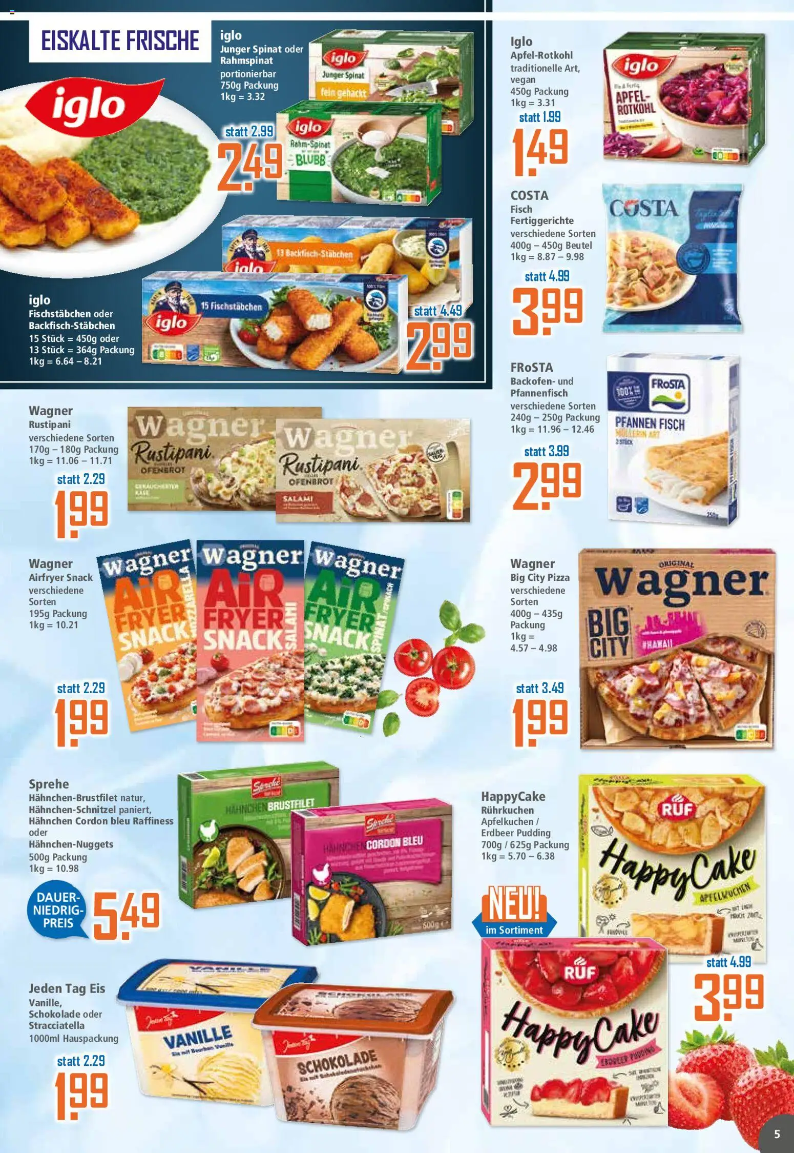 Klaas & Kock Prospekt 	 – gültig ab 23.02.2026 | Seite: 5 | Produkte: Hahnchen, Frosta, Fisch, Salami