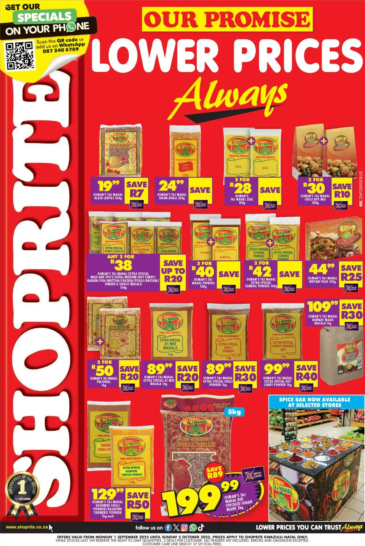 Shoprite KwaZulu-Natal - Osman's Deals │ valid from 01.09.2025 | Page: 1 | Products: Phone, PC, Curry powder, Chilli
