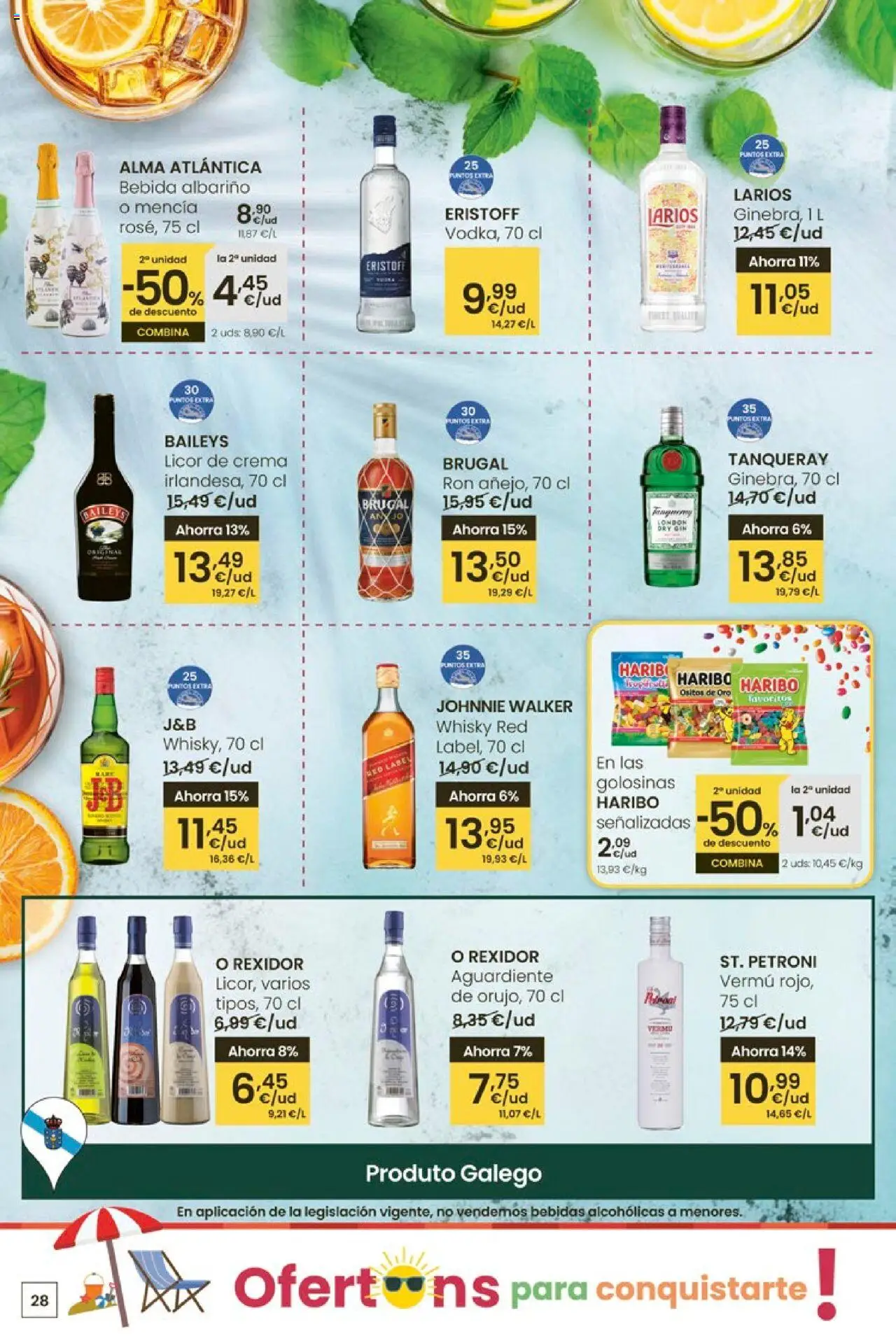 Eroski - Ofertons para conquistarte │ válido desde el 14.08.2025 | Página: 28 | Productos: Licor, Ron, Crema, Whisky