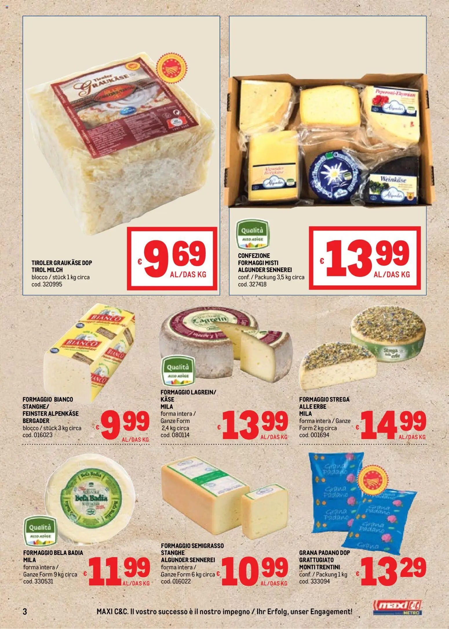 Volantino Metro del 23.10.2025 | Pagina: 3 | Prodotti: Formaggio, Grana Padano