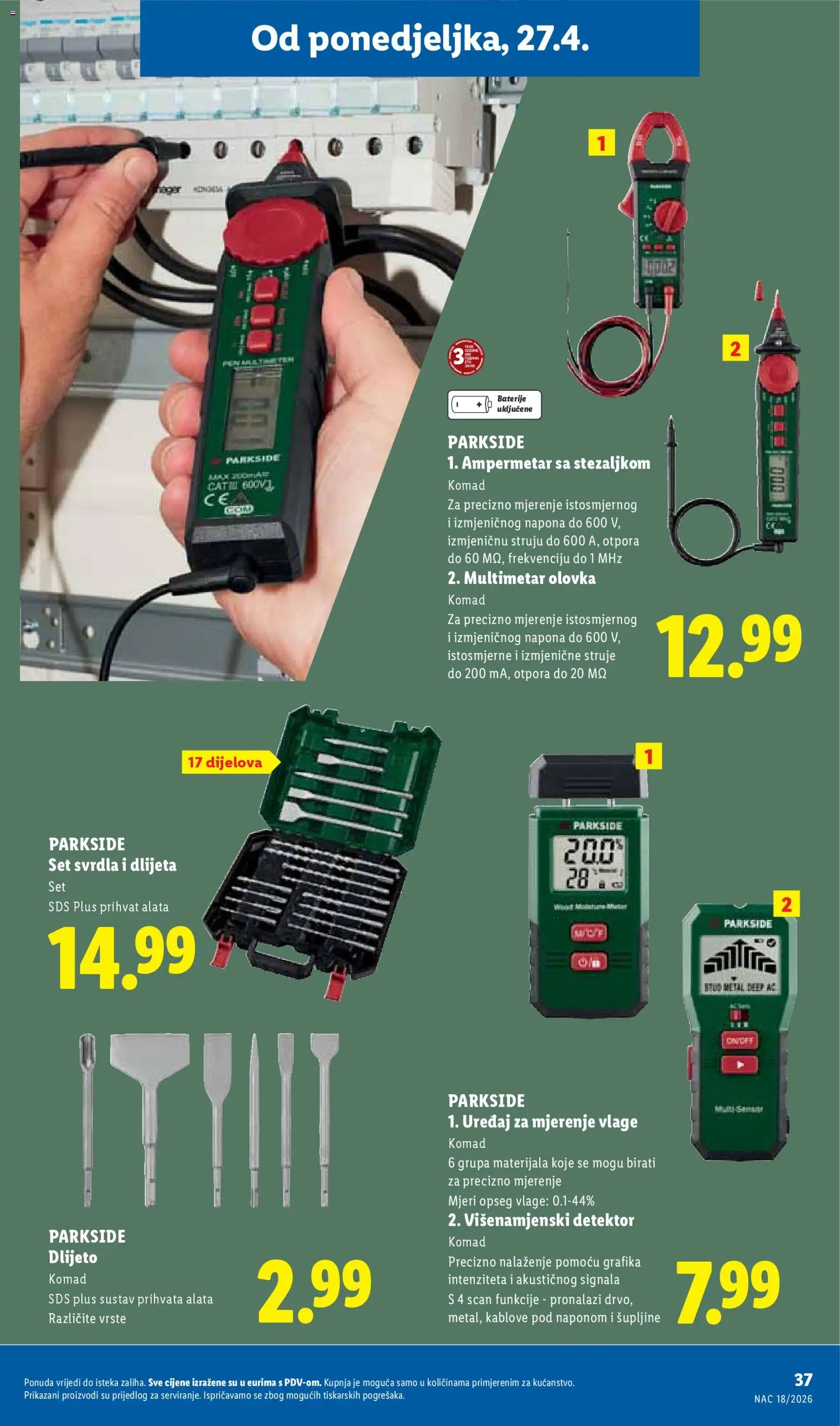 Lidl katalog | vrijedi od 27.04.2026 | Stranica: 37 | Proizvodi: Baterije, Parkside