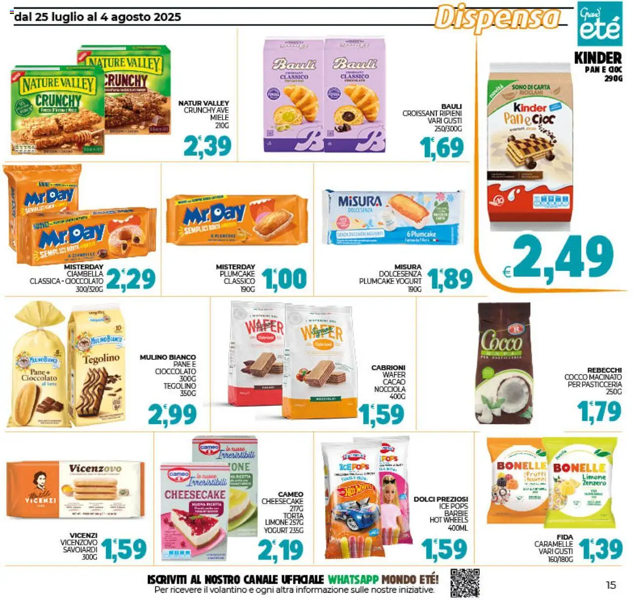 Volantino Eté del 25.07.2025 | Pagina: 15 | Prodotti: Cioccolato, Limone, Torta, Macinato