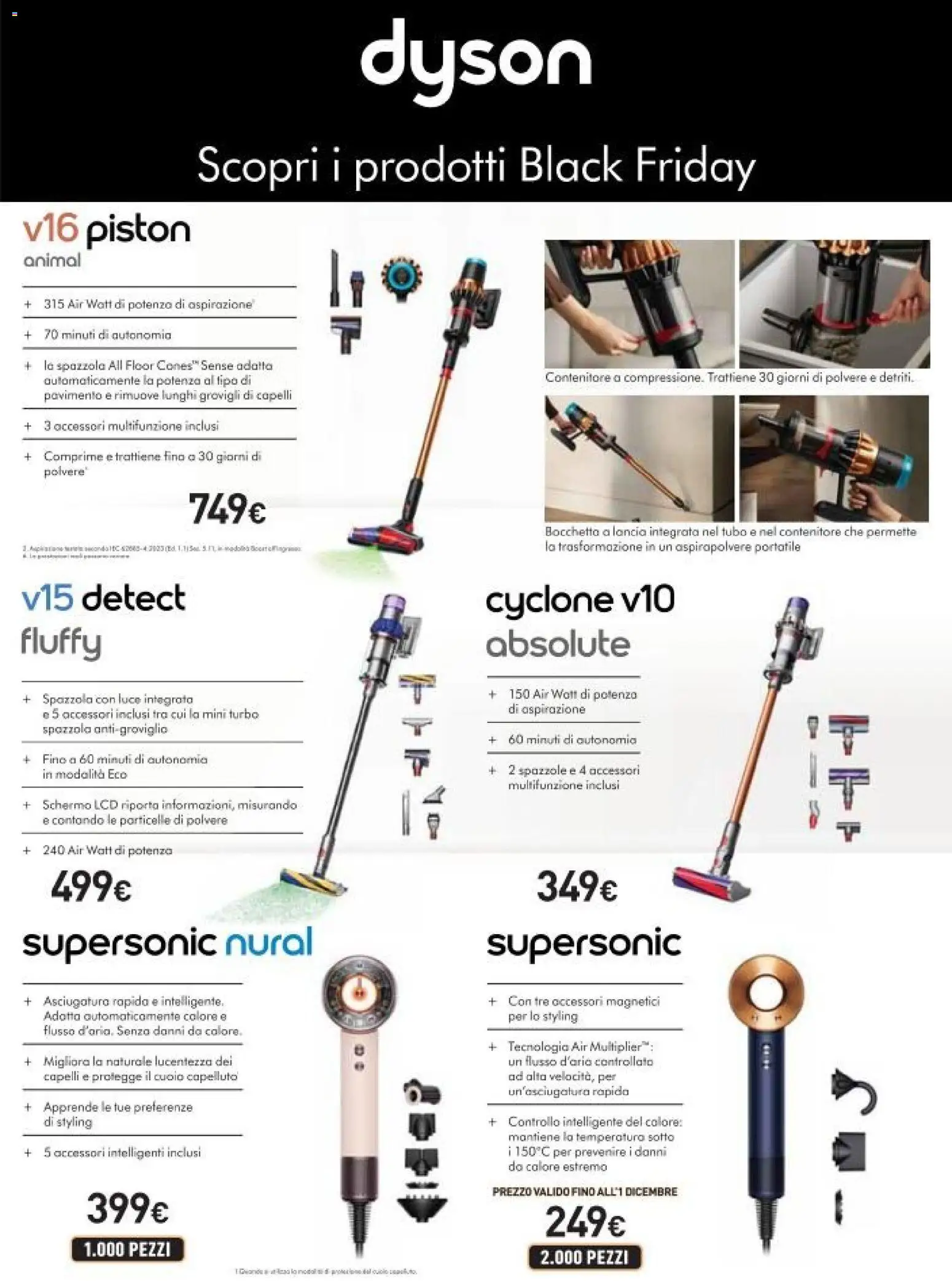 Volantino Unieuro del 26.11.2025 | Pagina: 36 | Prodotti: Spazzola, Pavimento, Tubo, Aspirapolvere