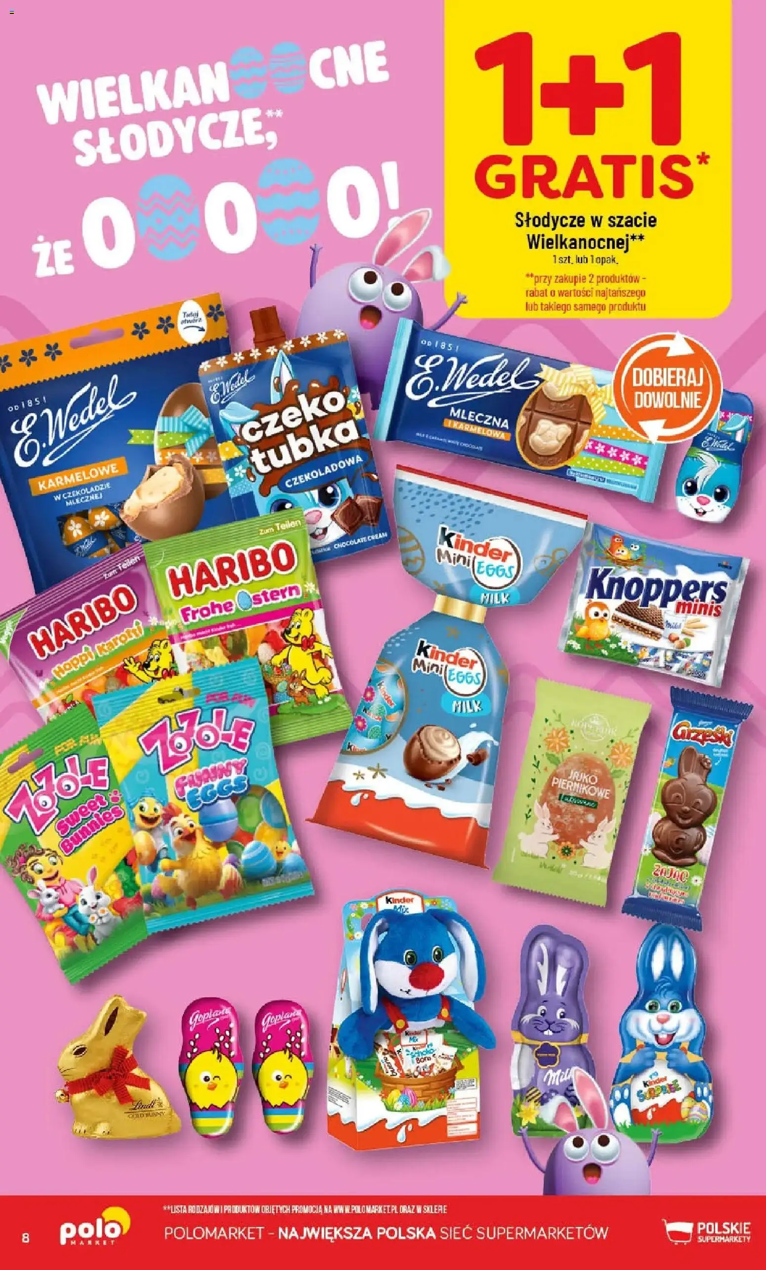 POLOmarket gazetka od 01.04.2026 | Strona: 8 | Produkty: Knoppers, Słodycze, Czekoladowa