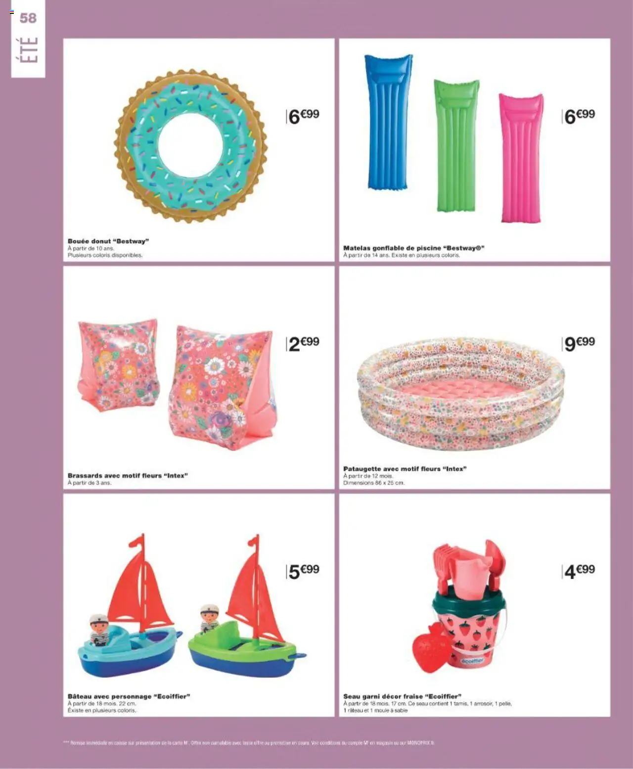  | Page: 58 | Produits: Donut, Fraise, Matelas gonflable, Bouée