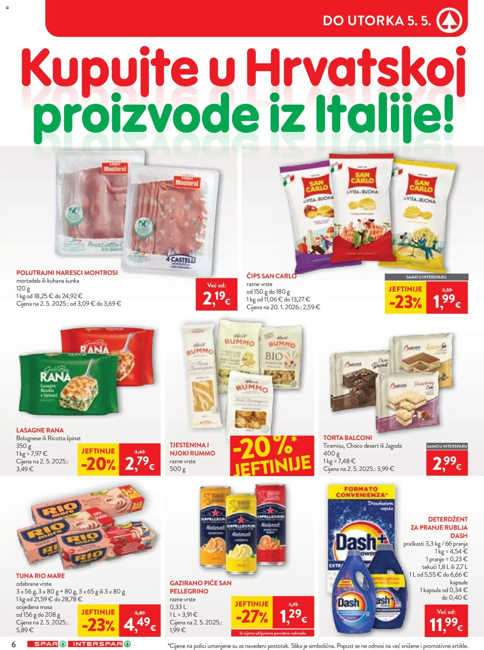 Spar katalog | vrijedi od 27.04.2026 | Stranica: 6 | Proizvodi: Špinat, Rio Mare, Tuna, Torta