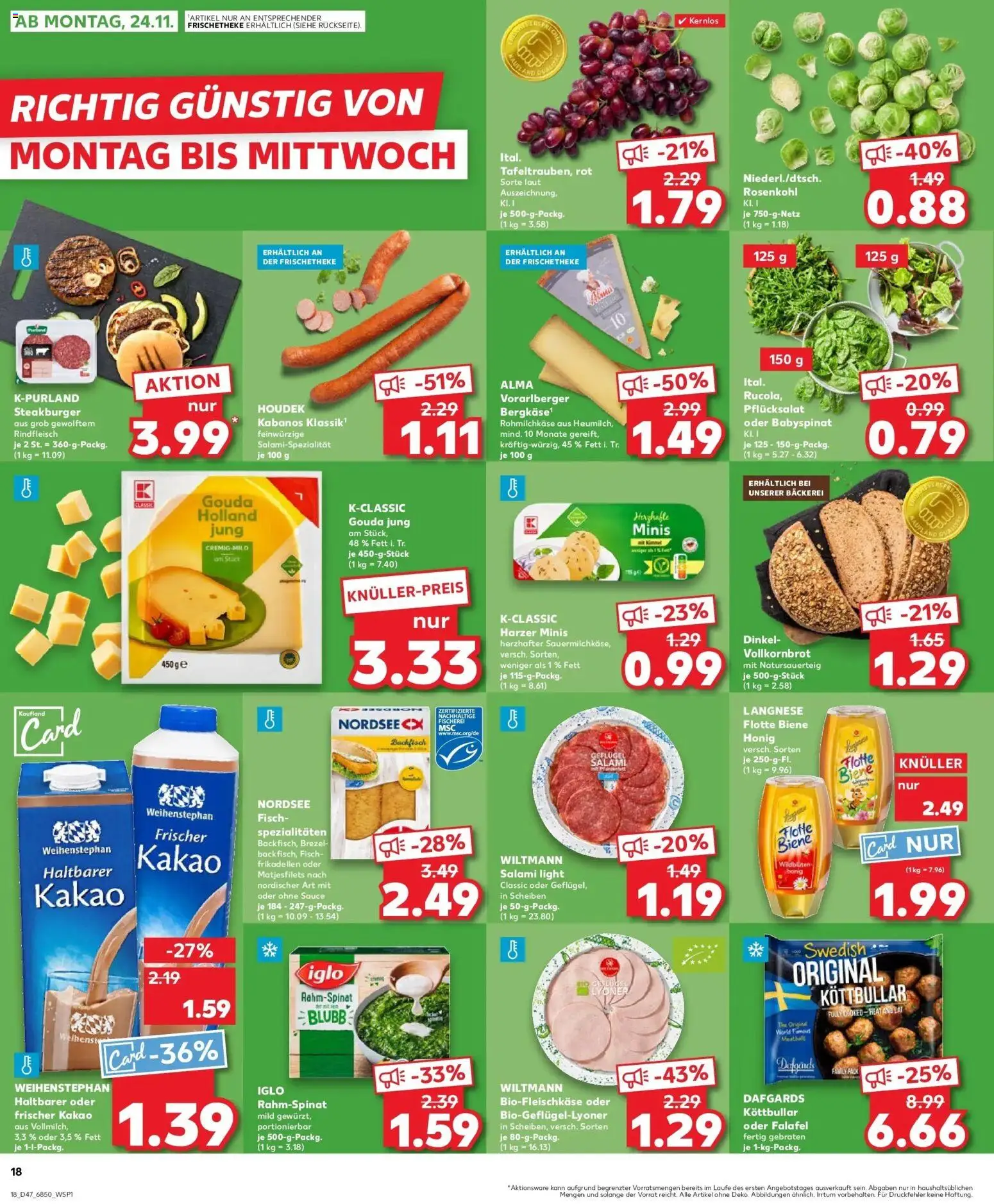 Kaufland prospekt Eggenfelden	 – gültig ab 20.11.2025 | Seite: 18 | Produkte: Langnese, Vollkornbrot, Iglo, Rindfleisch